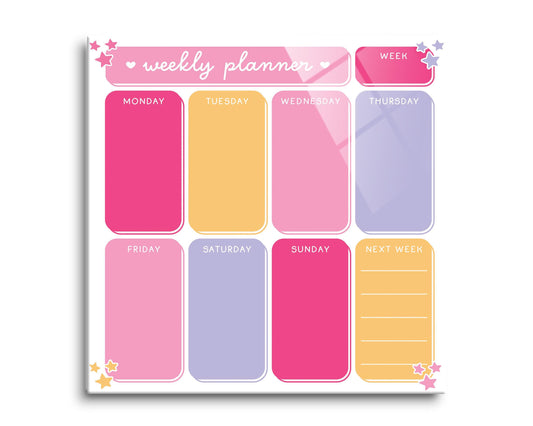 8x8 Glass Dry Erase-Classroom Coquette Weekly Planner -0