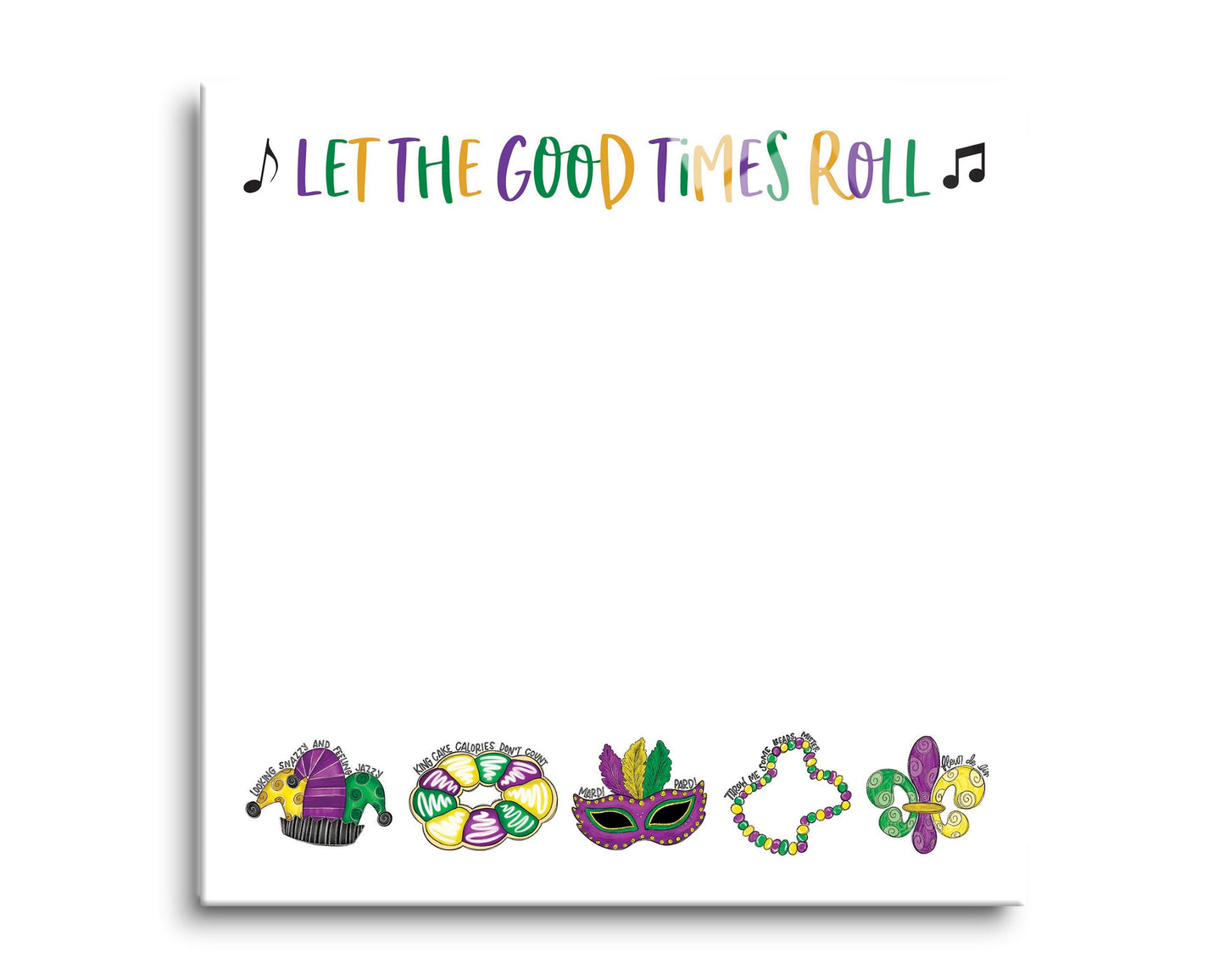 8x8 Glass Dry Erase-Mardi Gras Let The Good Times Roll