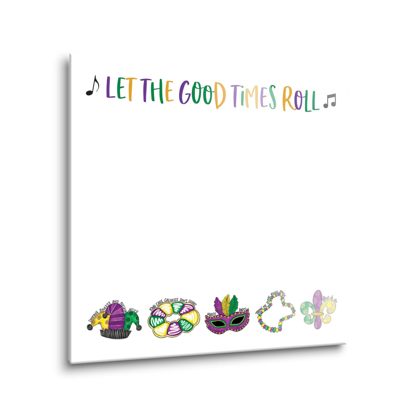 8x8 Glass Dry Erase-Mardi Gras Let The Good Times Roll