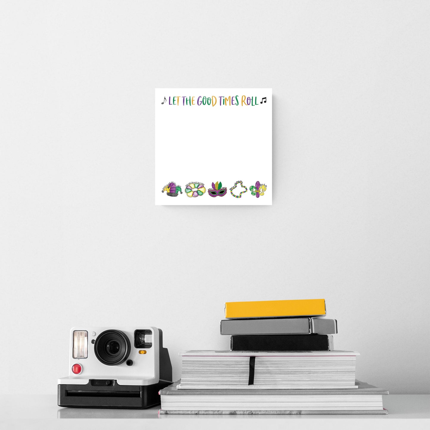 8x8 Glass Dry Erase-Mardi Gras Let The Good Times Roll