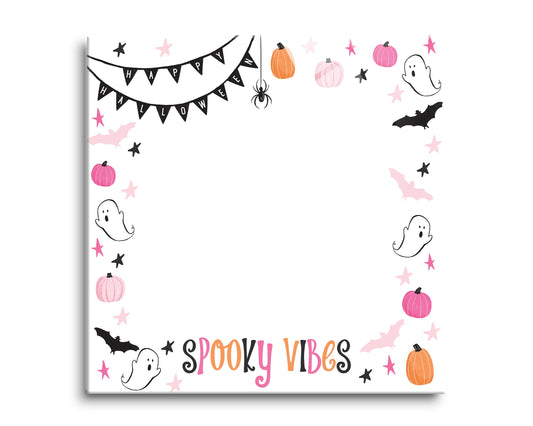 8x8 Glass Dry Erase-Happy Ghost Spooky Vibes