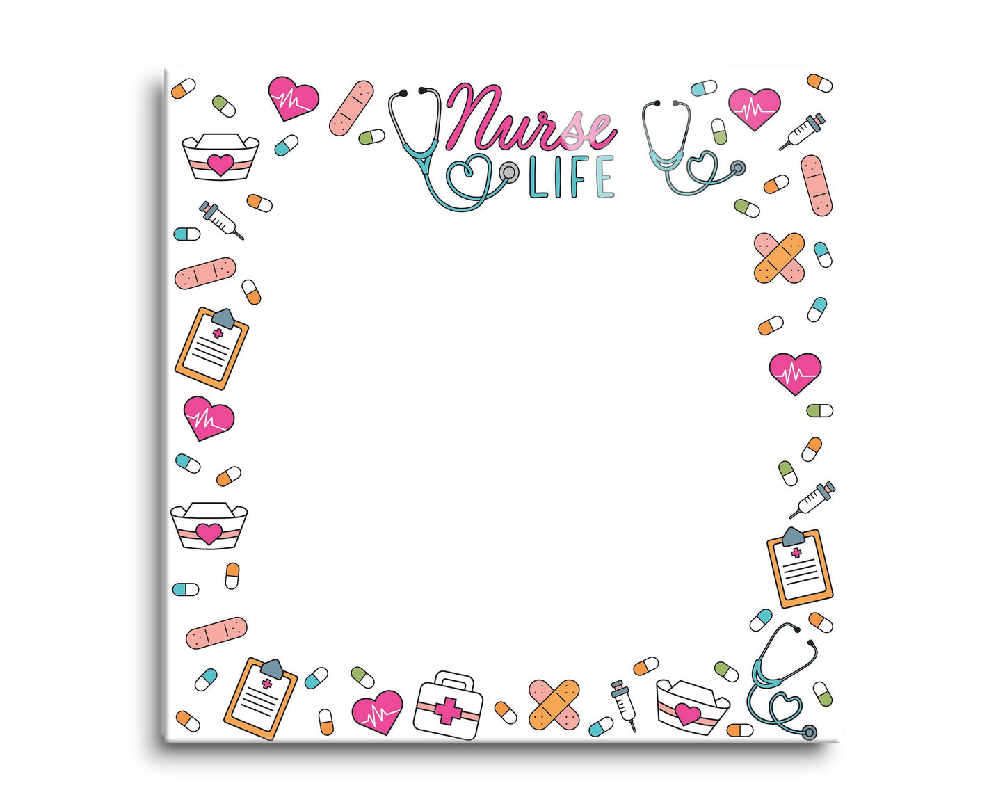 8x8 Glass Dry Erase-Nurse Life Notes