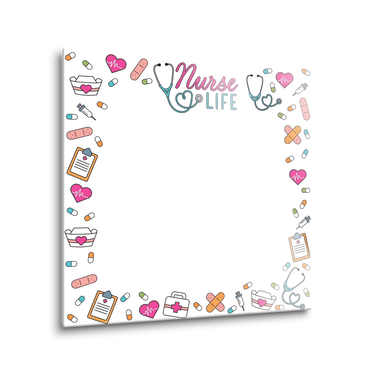 8x8 Glass Dry Erase-Nurse Life Notes