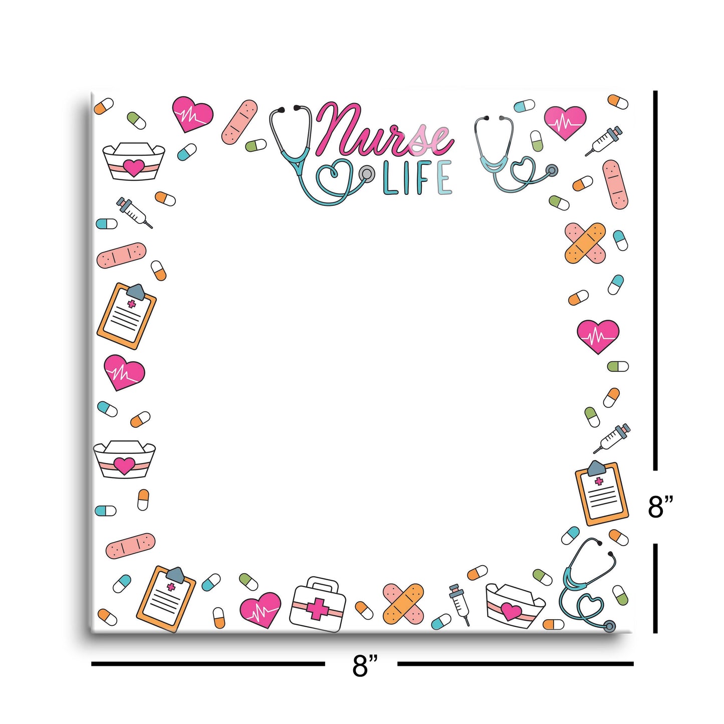 8x8 Glass Dry Erase-Nurse Life Notes