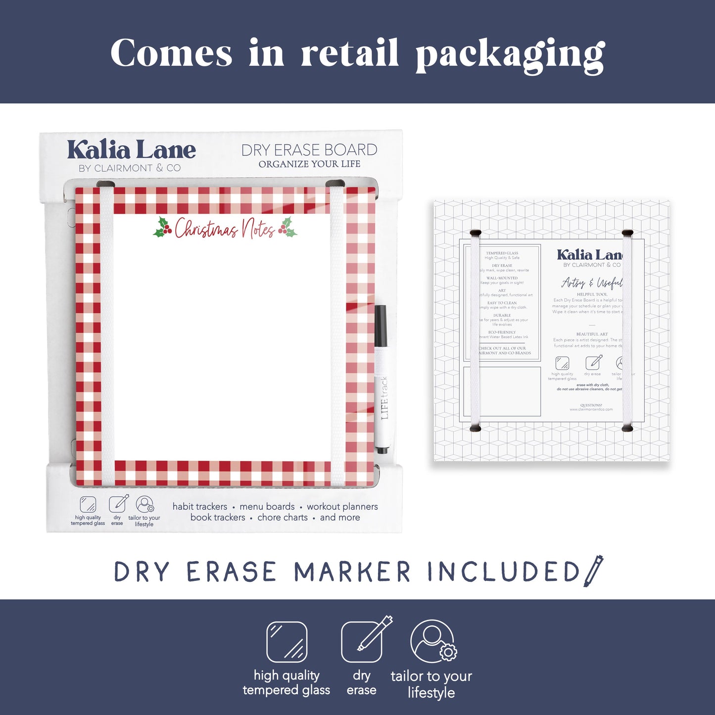 8x8 Glass Dry Erase-Western Christmas -3