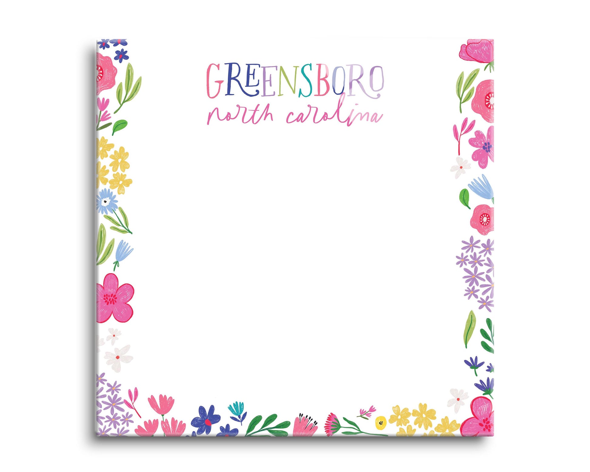 8x8 Glass Dry Erase-Flower Confetti City & State -0