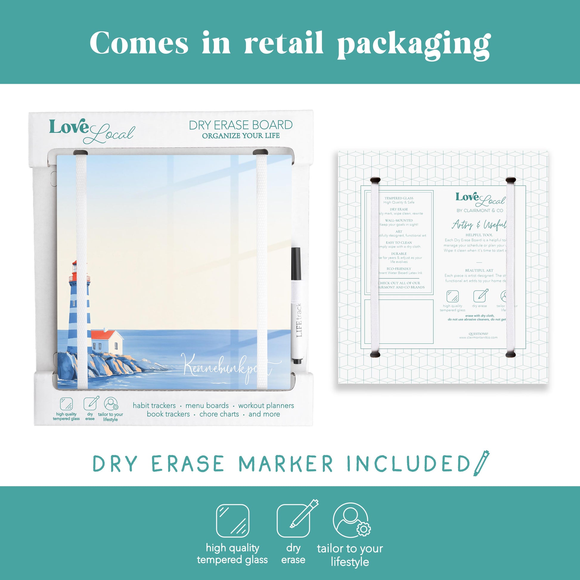8x8 Glass Dry Erase-Love+Local New England Tides -5