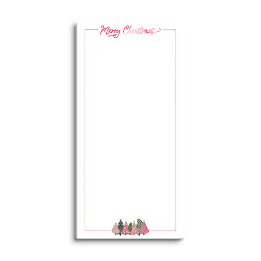 8x16 Glass Dry Erase-Pink Trees Merry Christmas Notes