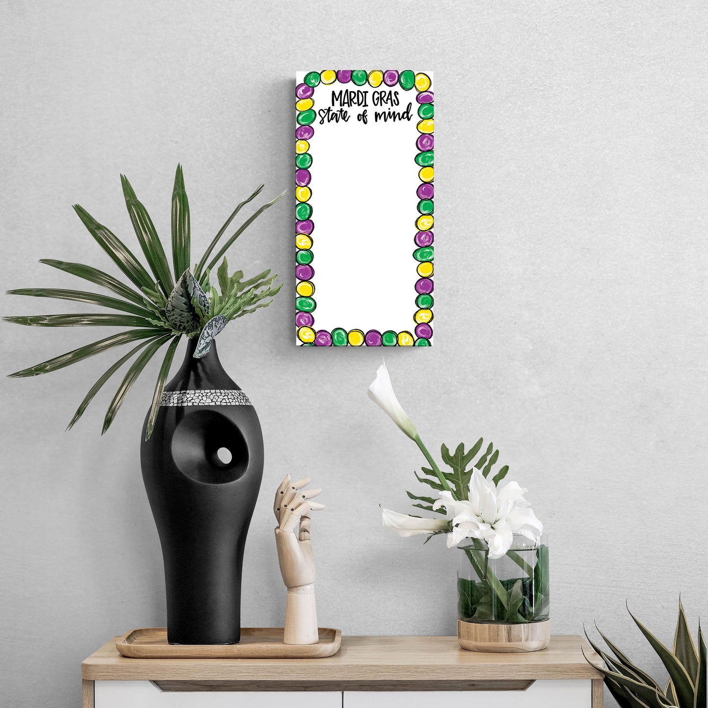 8x16 Glass Dry Erase-Mardi Gras State Of Mind