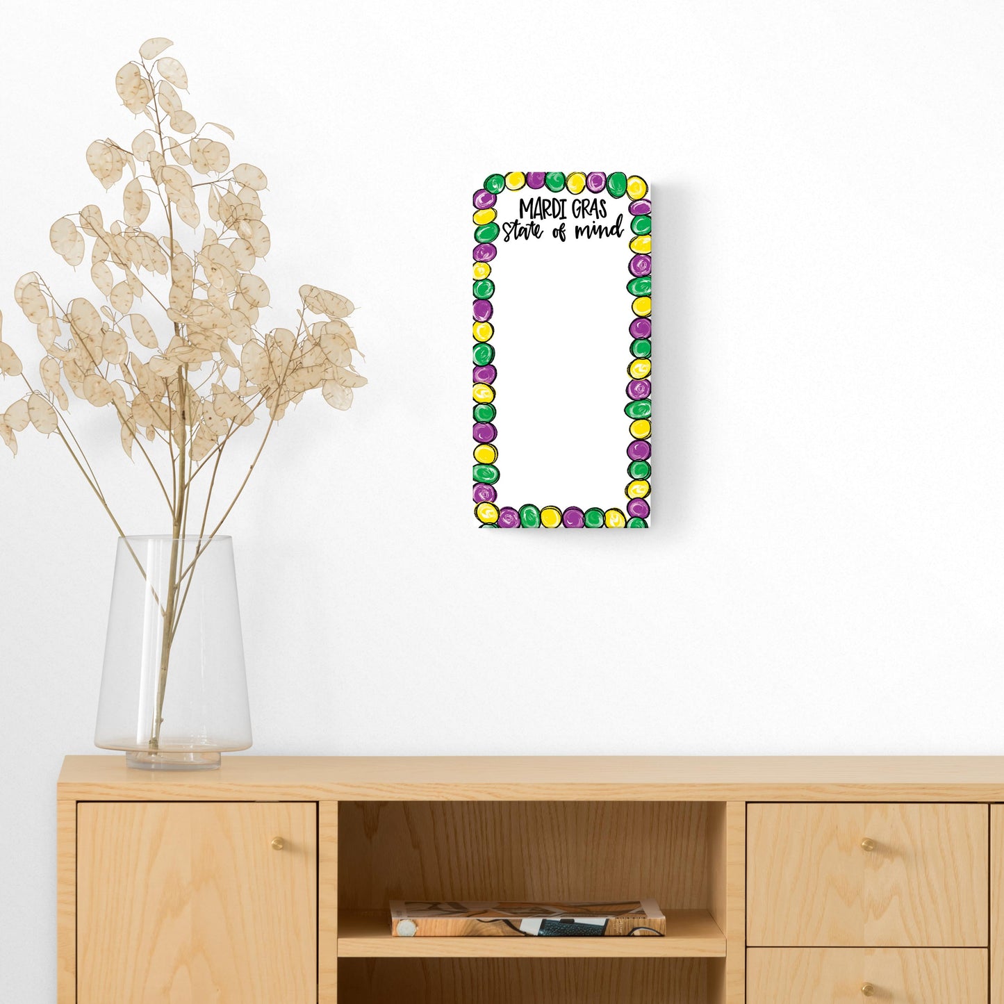 8x16 Glass Dry Erase-Mardi Gras State Of Mind