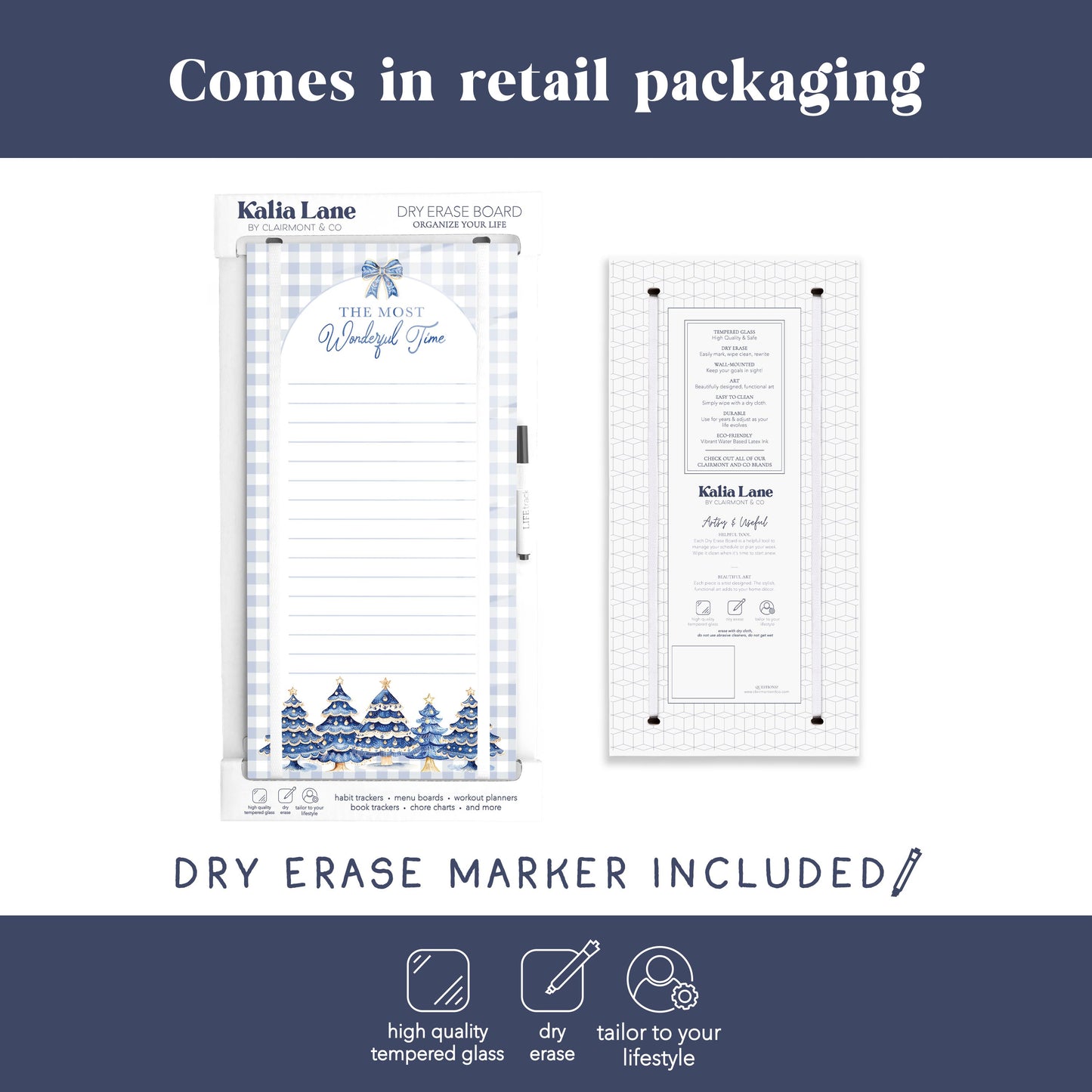 8x16 Glass Dry Erase-Blue Noel - A Grand Millennial Christmas -3