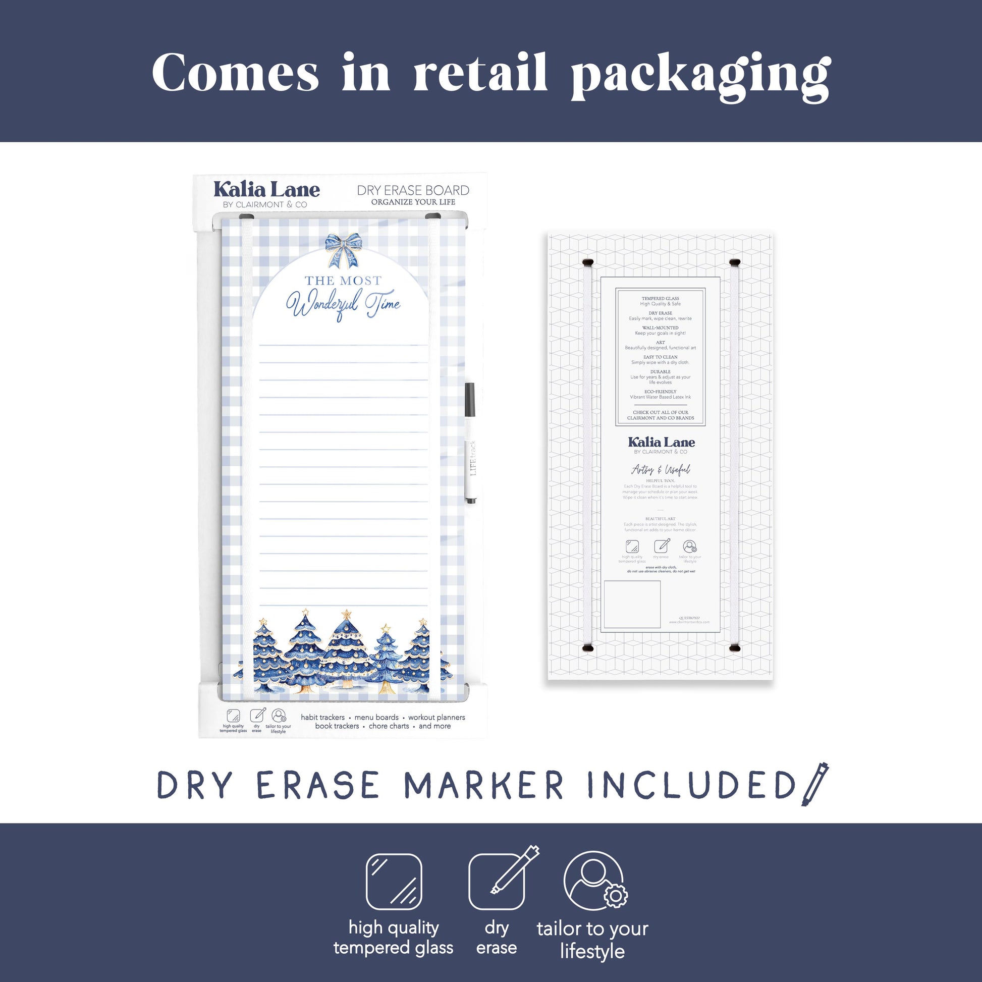 8x16 Glass Dry Erase-Blue Noel - A Grand Millennial Christmas -3