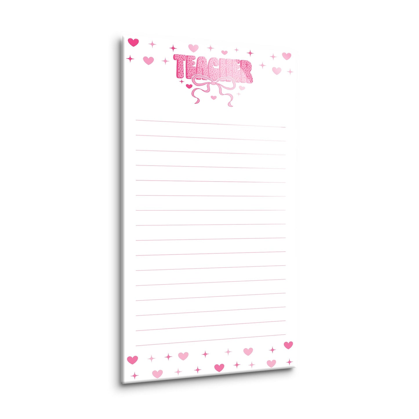 8x16 Glass Dry Erase-Classroom Coquette Teacher Hearts & Bow Notes -1