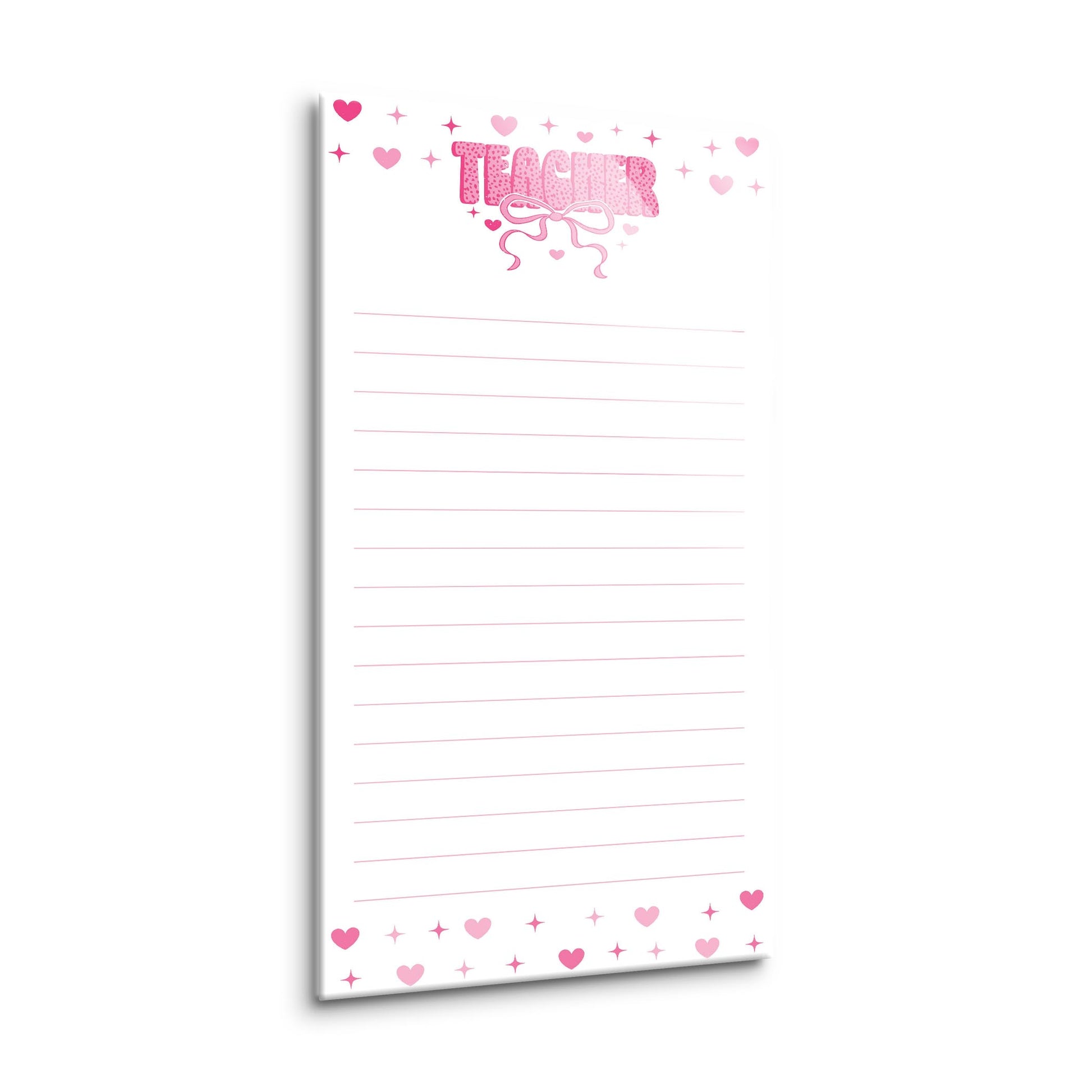 8x16 Glass Dry Erase-Classroom Coquette Teacher Hearts & Bow Notes -1