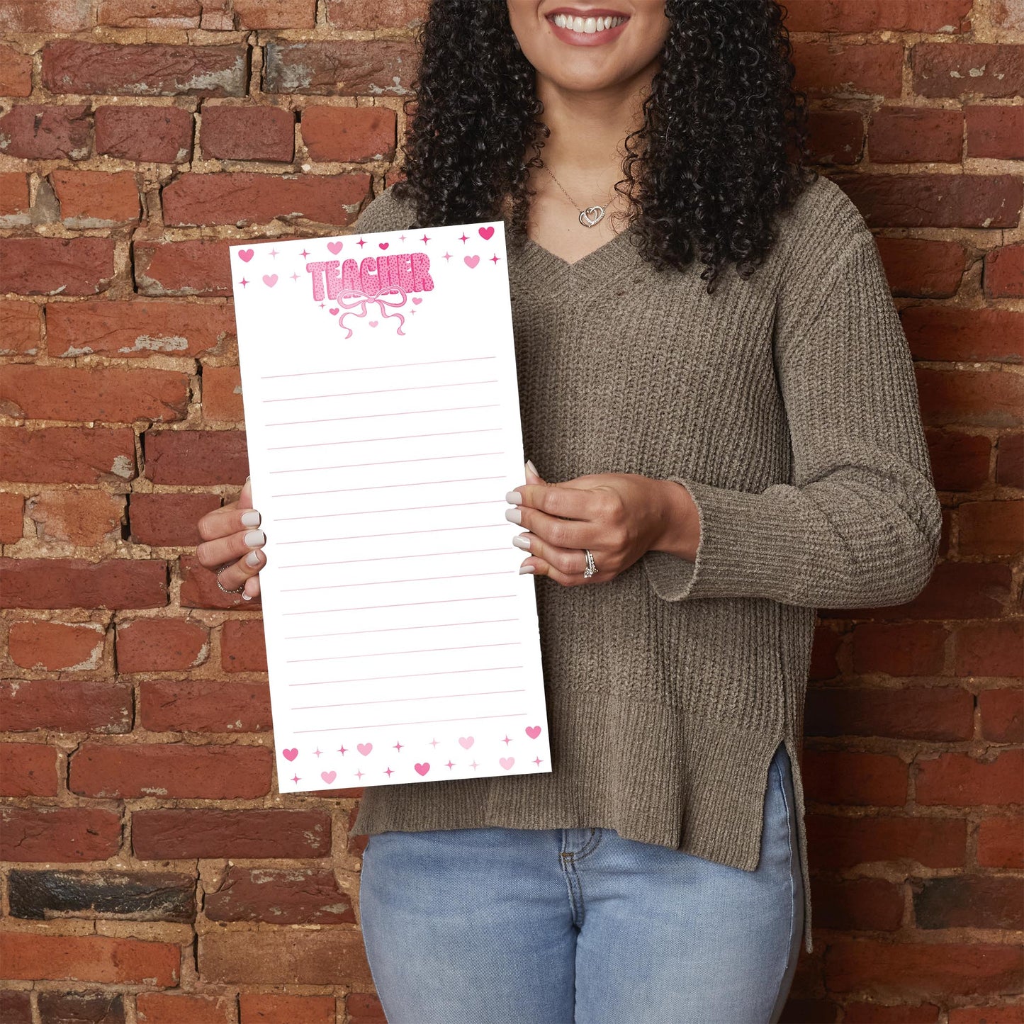 8x16 Glass Dry Erase-Classroom Coquette Teacher Hearts & Bow Notes -2
