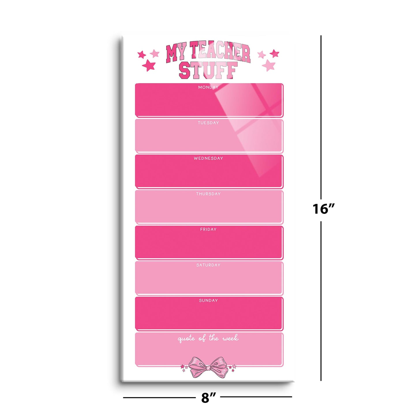 8x16 Glass Dry Erase-Classroom Coquette My Teacher Stuff Weekly Planner -8