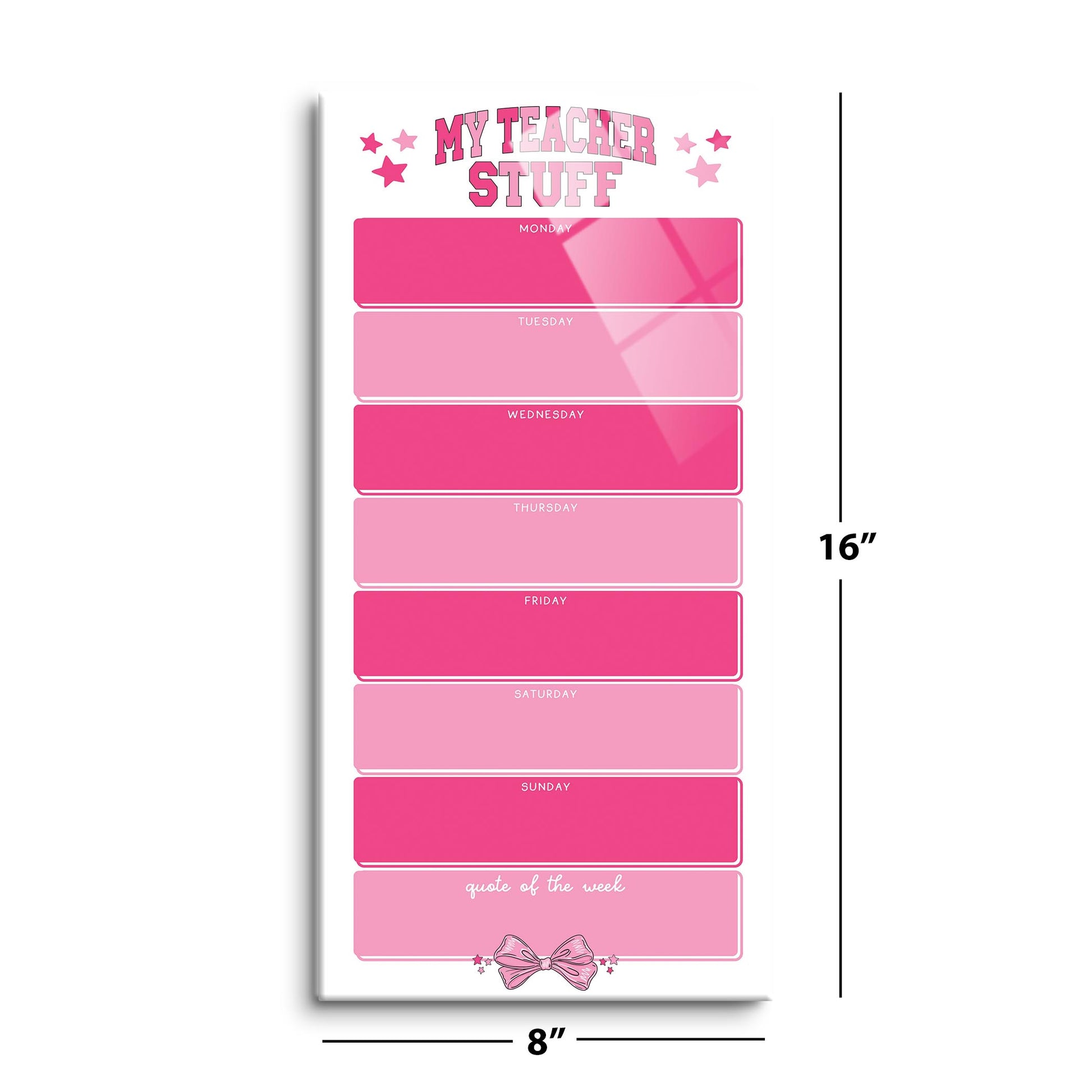 8x16 Glass Dry Erase-Classroom Coquette My Teacher Stuff Weekly Planner -8