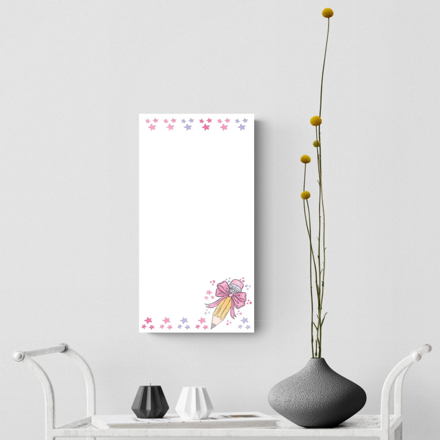 8x16 Glass Dry Erase-Classroom Coquette Pencil Stars Notes -4