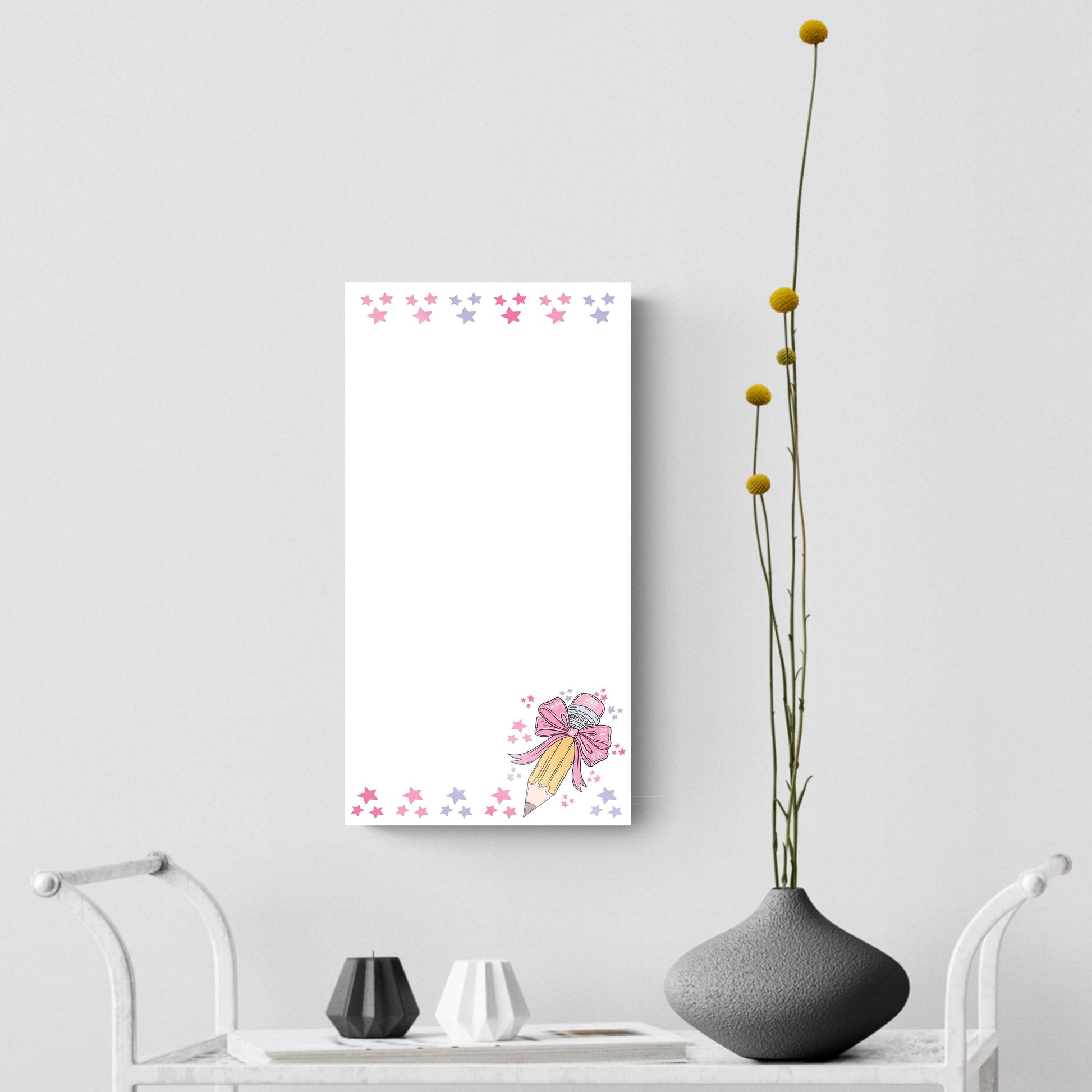 8x16 Glass Dry Erase-Classroom Coquette Pencil Stars Notes -4