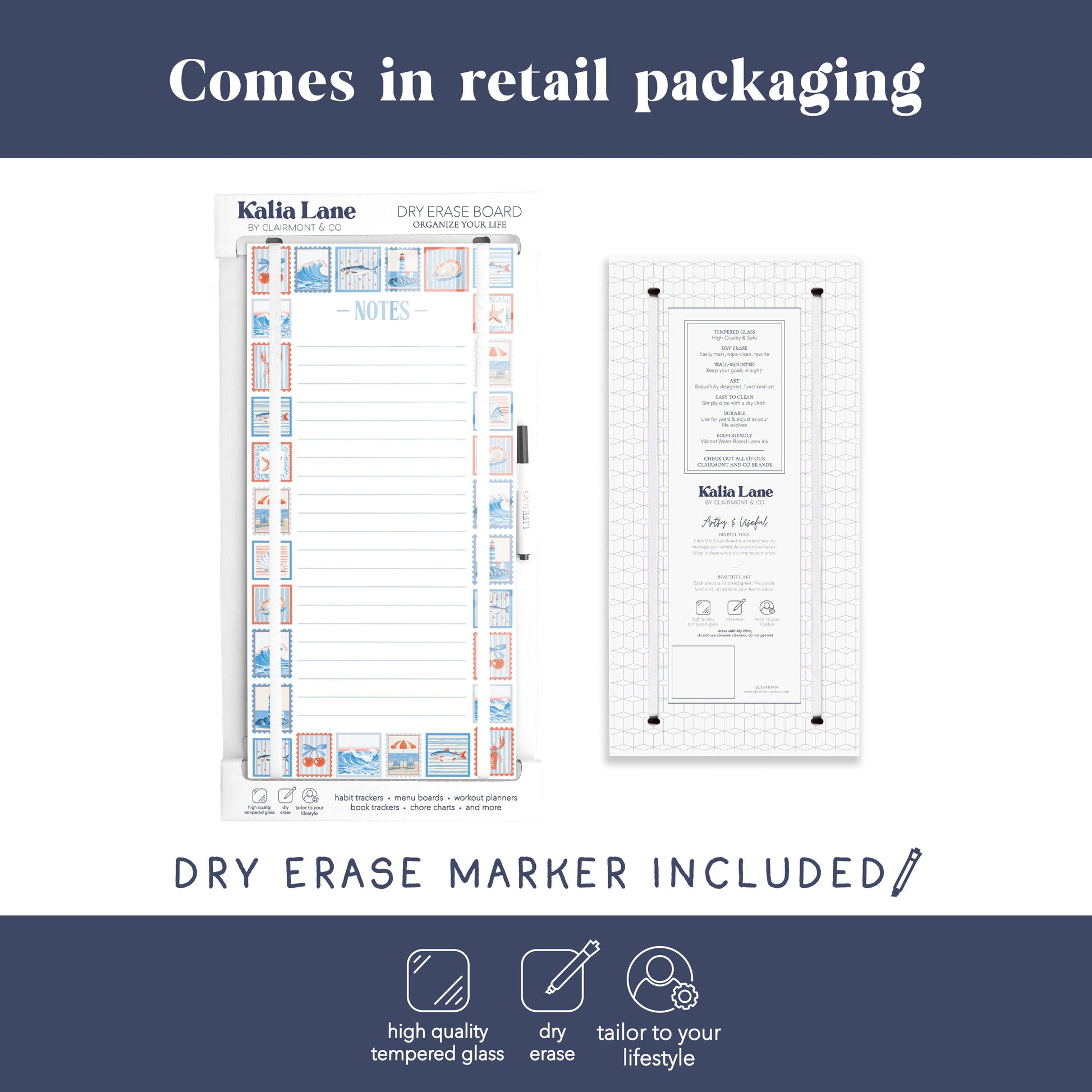 8x16 Glass Dry Erase-New England Tides Stamp Notes -3