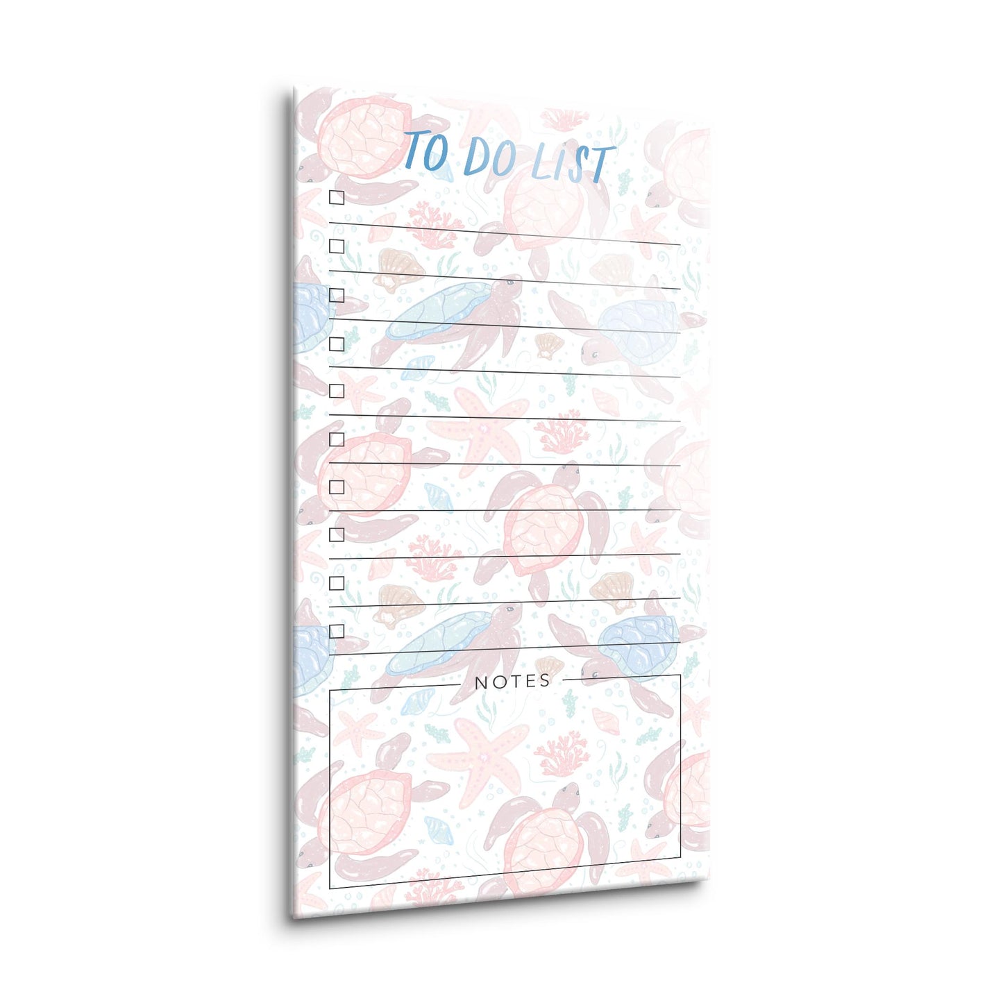 8x16 Glass Dry Erase-Coastal Sea Turtles To Do List