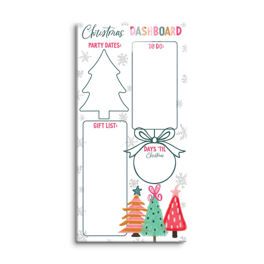 8x16 Glass Dry Erase-Whimsy Wonderland Bright Christmas Dashboard
