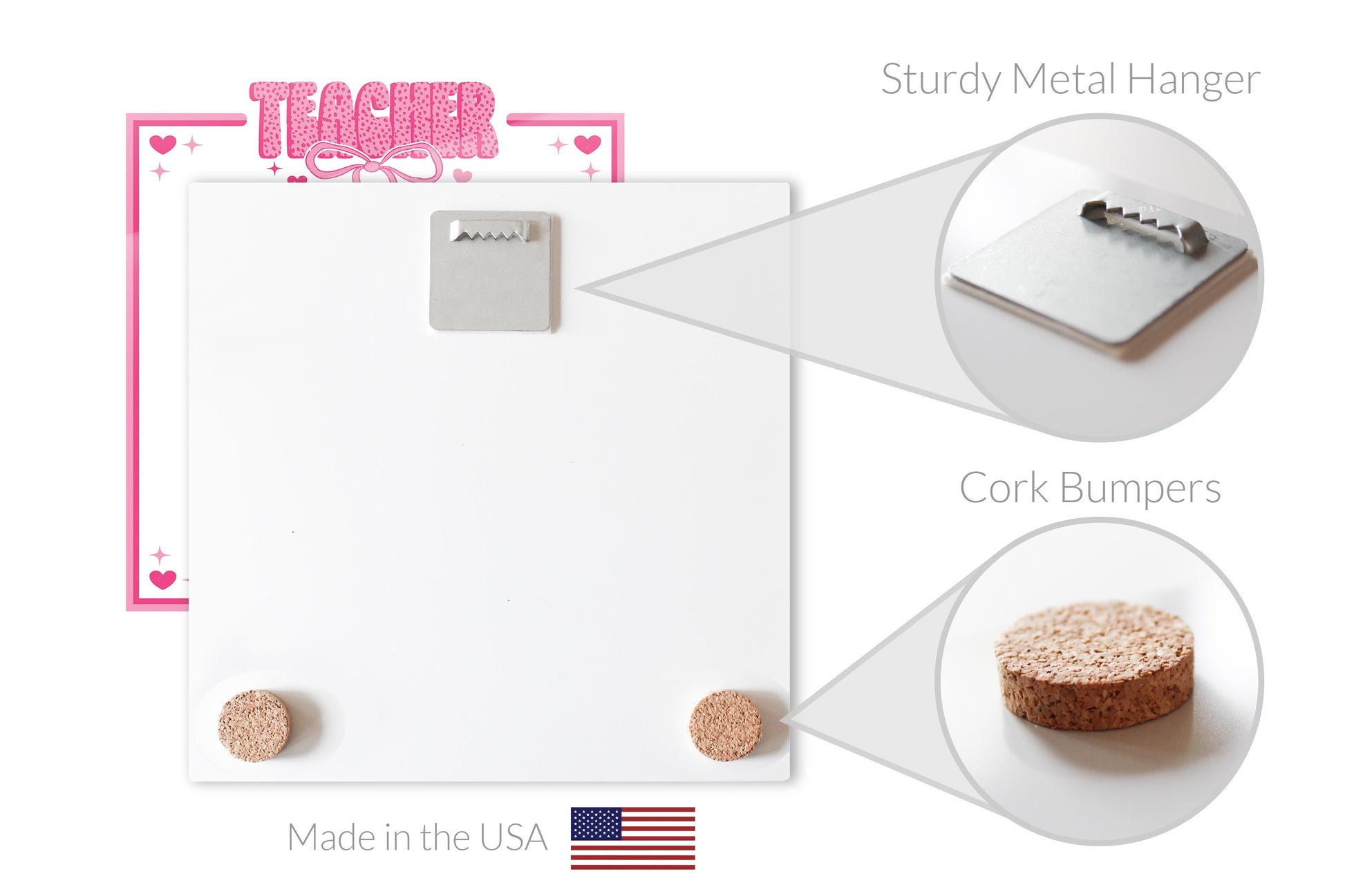 12x12 Glass Dry Erase-Classroom Coquette Teacher Hearts & Bow Notes -7