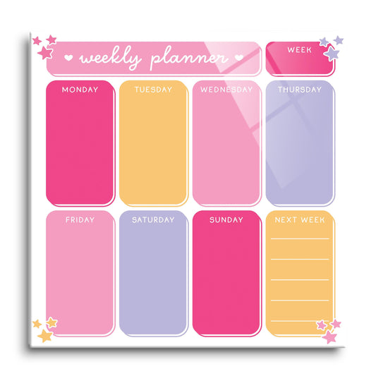 12x12 Glass Dry Erase-Classroom Coquette Weekly Planner -0