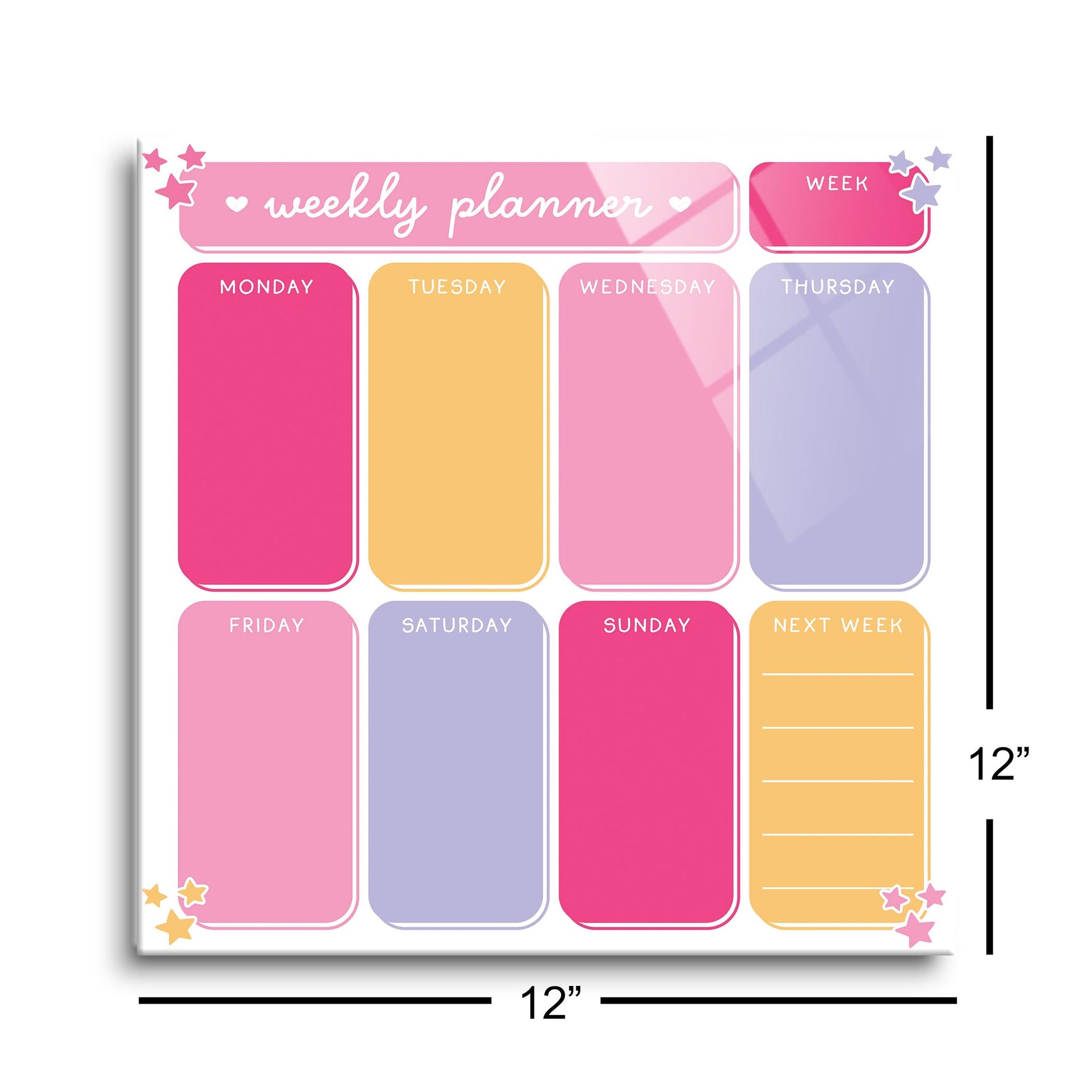 12x12 Glass Dry Erase-Classroom Coquette Weekly Planner -8