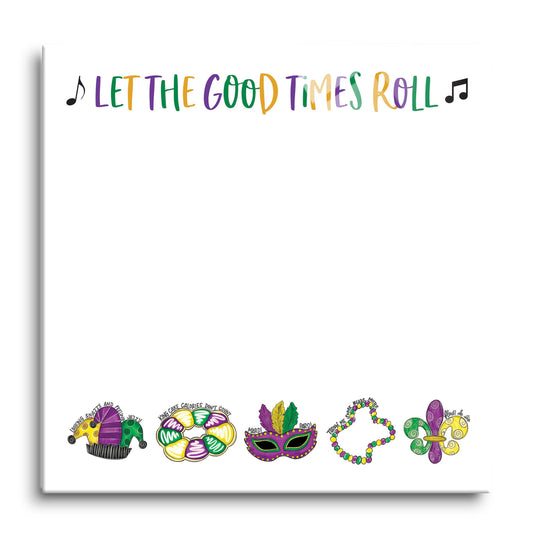 12x12 Glass Dry Erase-Mardi Gras Let The Good Times Roll