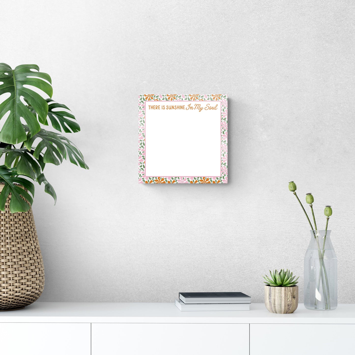 12x12 Glass Dry Erase-Spring There Is Sunshine