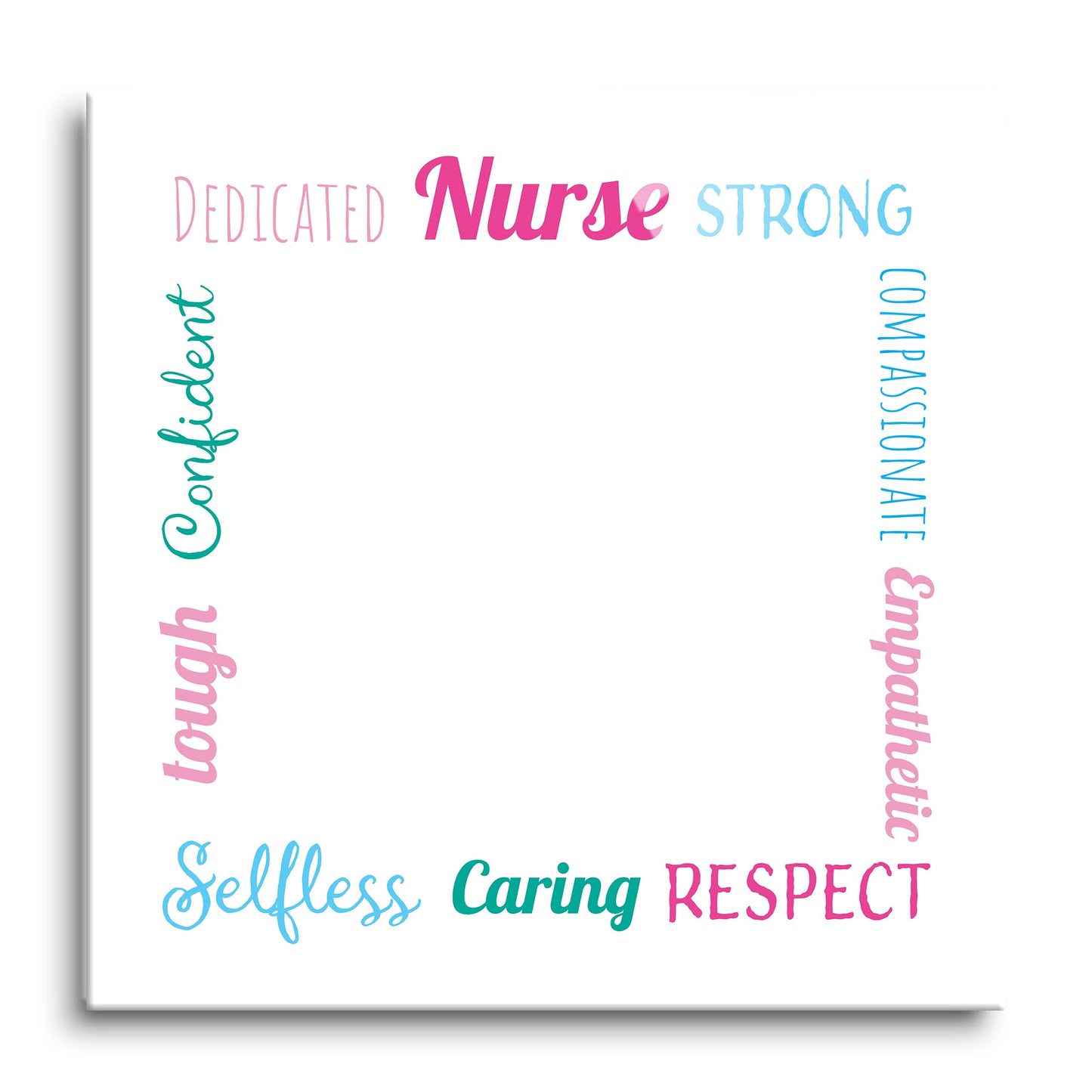 12x12 Glass Dry Erase-Nursing Words