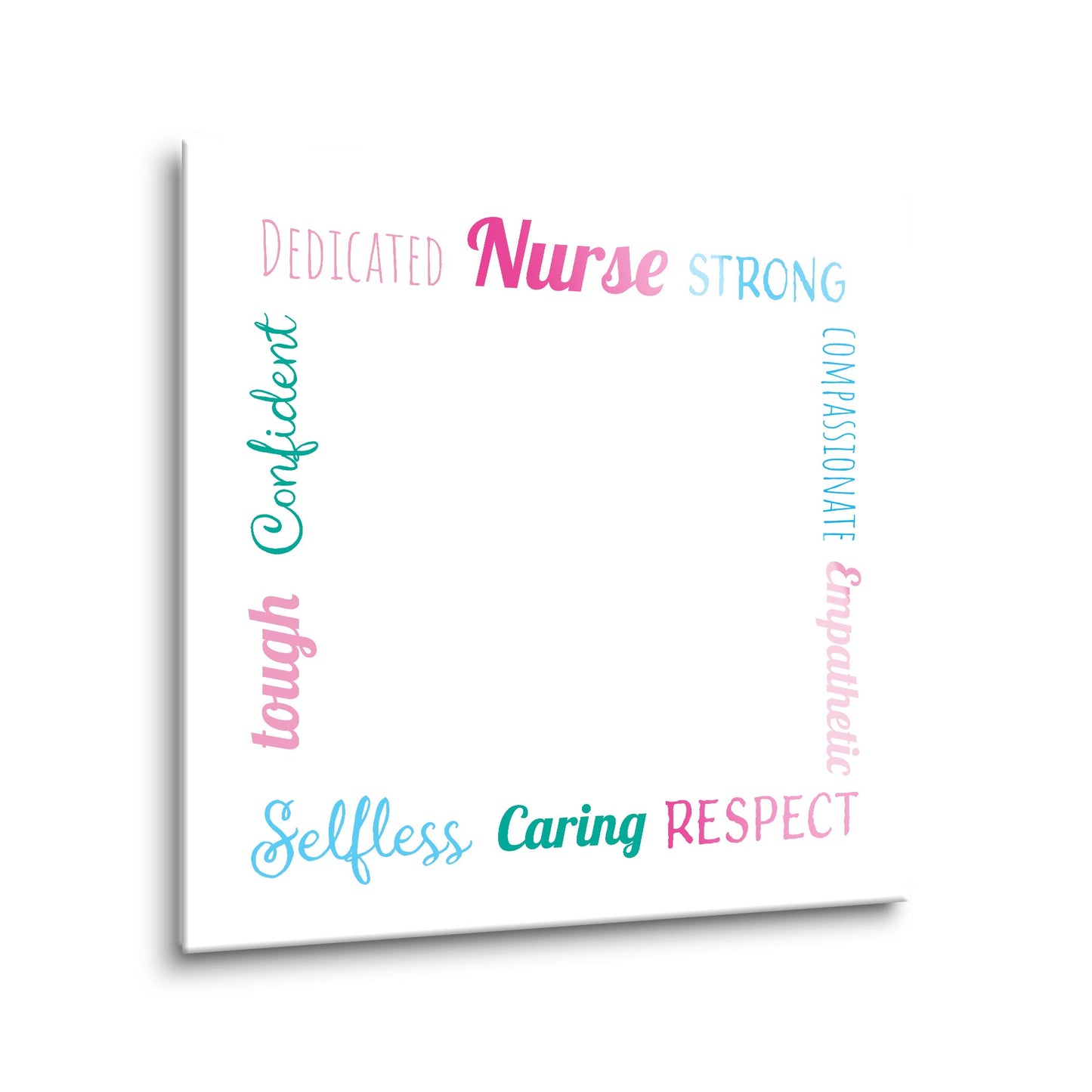 12x12 Glass Dry Erase-Nursing Words