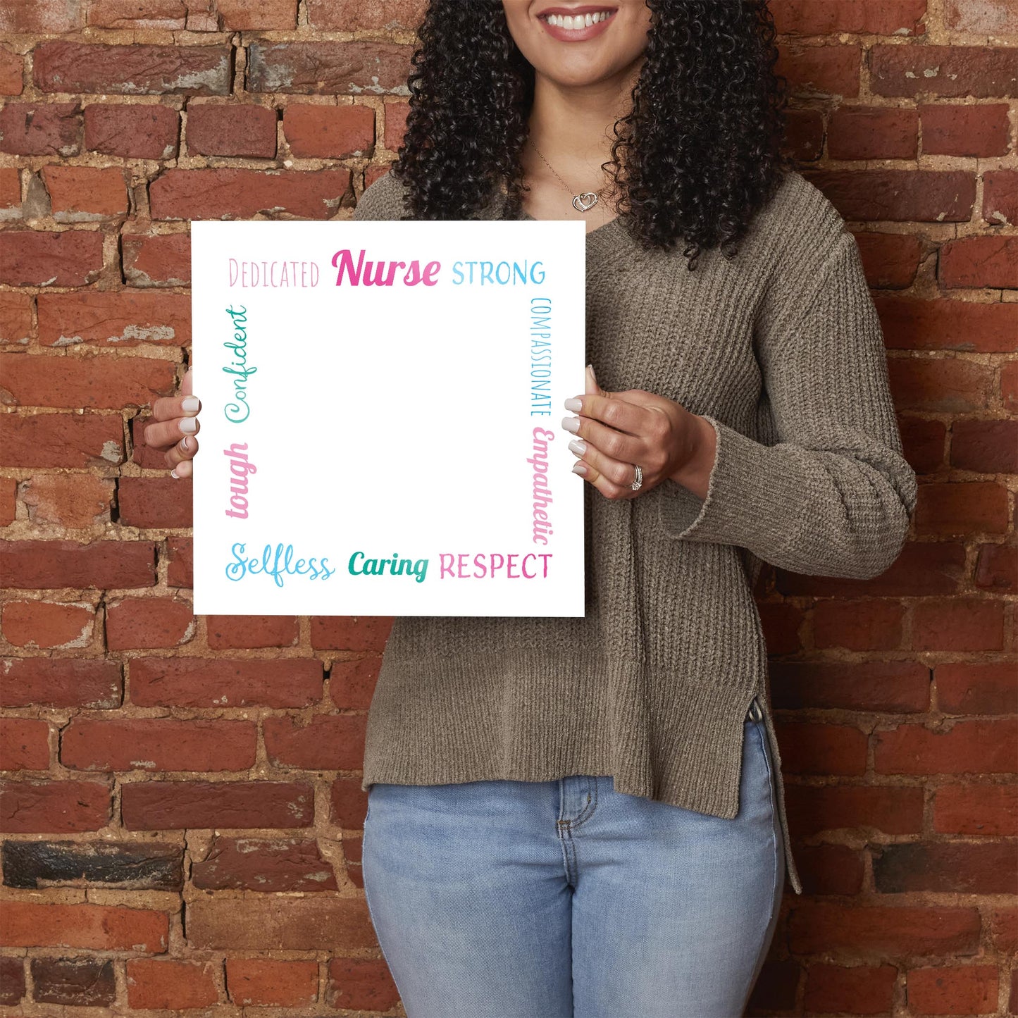 12x12 Glass Dry Erase-Nursing Words