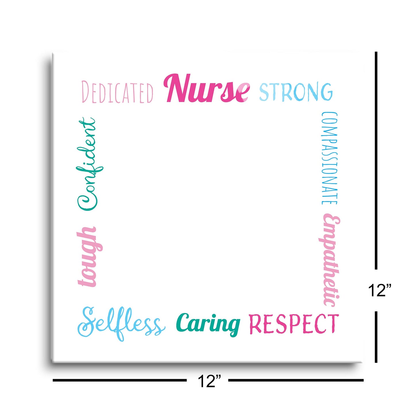 12x12 Glass Dry Erase-Nursing Words