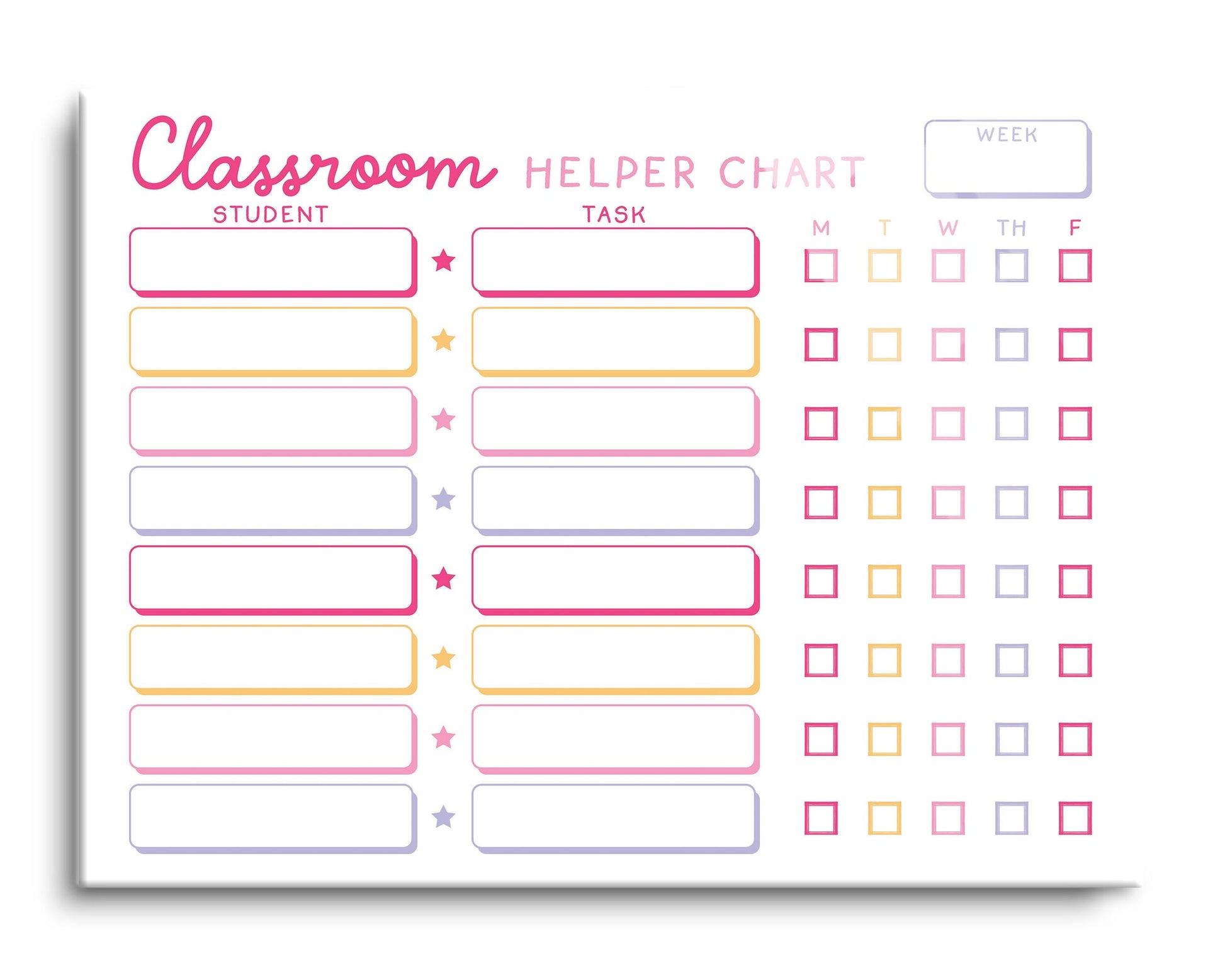 12x16 Glass Dry Erase Horizontal-Classroom Coquette Helper Chart -0