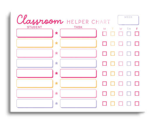 12x16 Glass Dry Erase Horizontal-Classroom Coquette Helper Chart -0