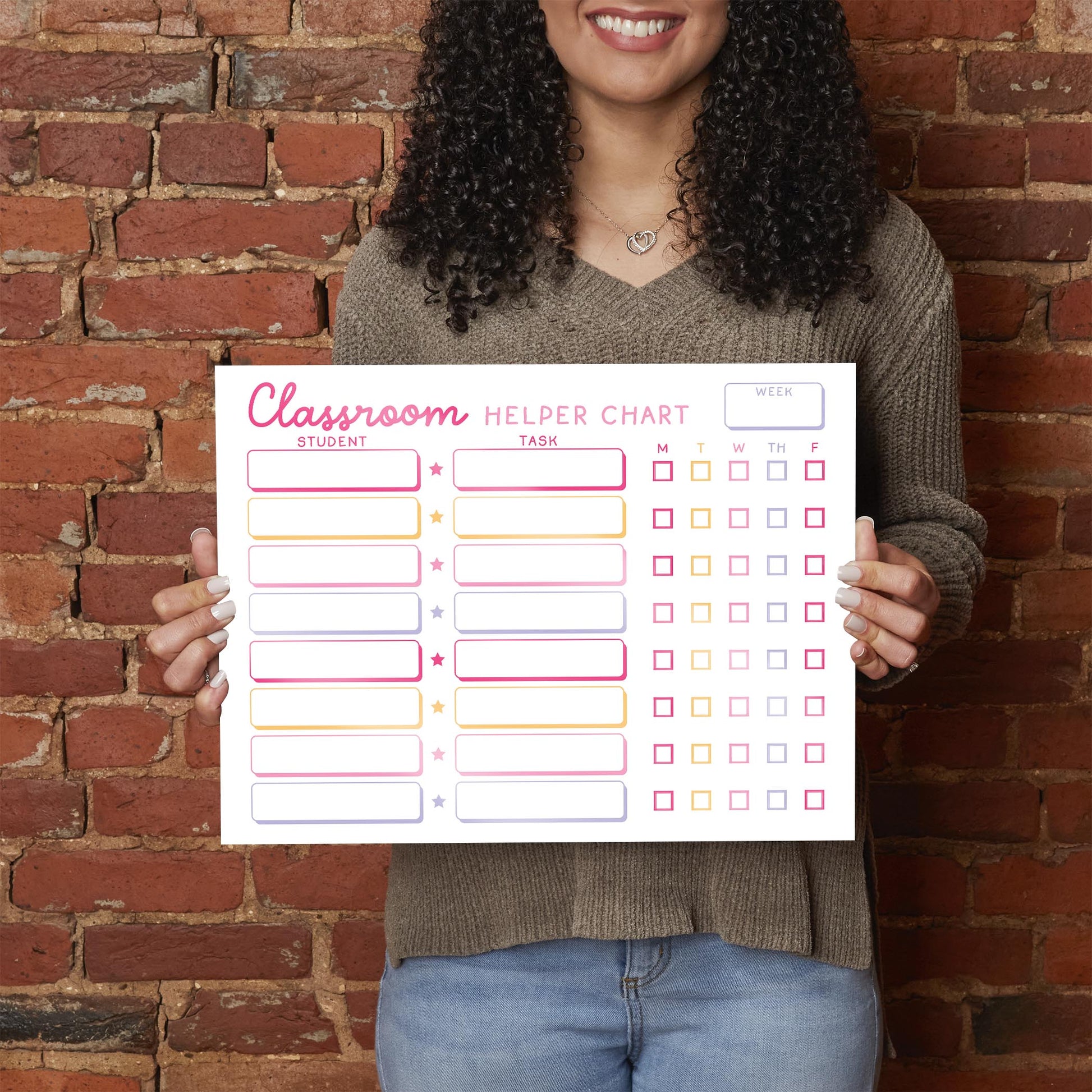 12x16 Glass Dry Erase Horizontal-Classroom Coquette Helper Chart -2