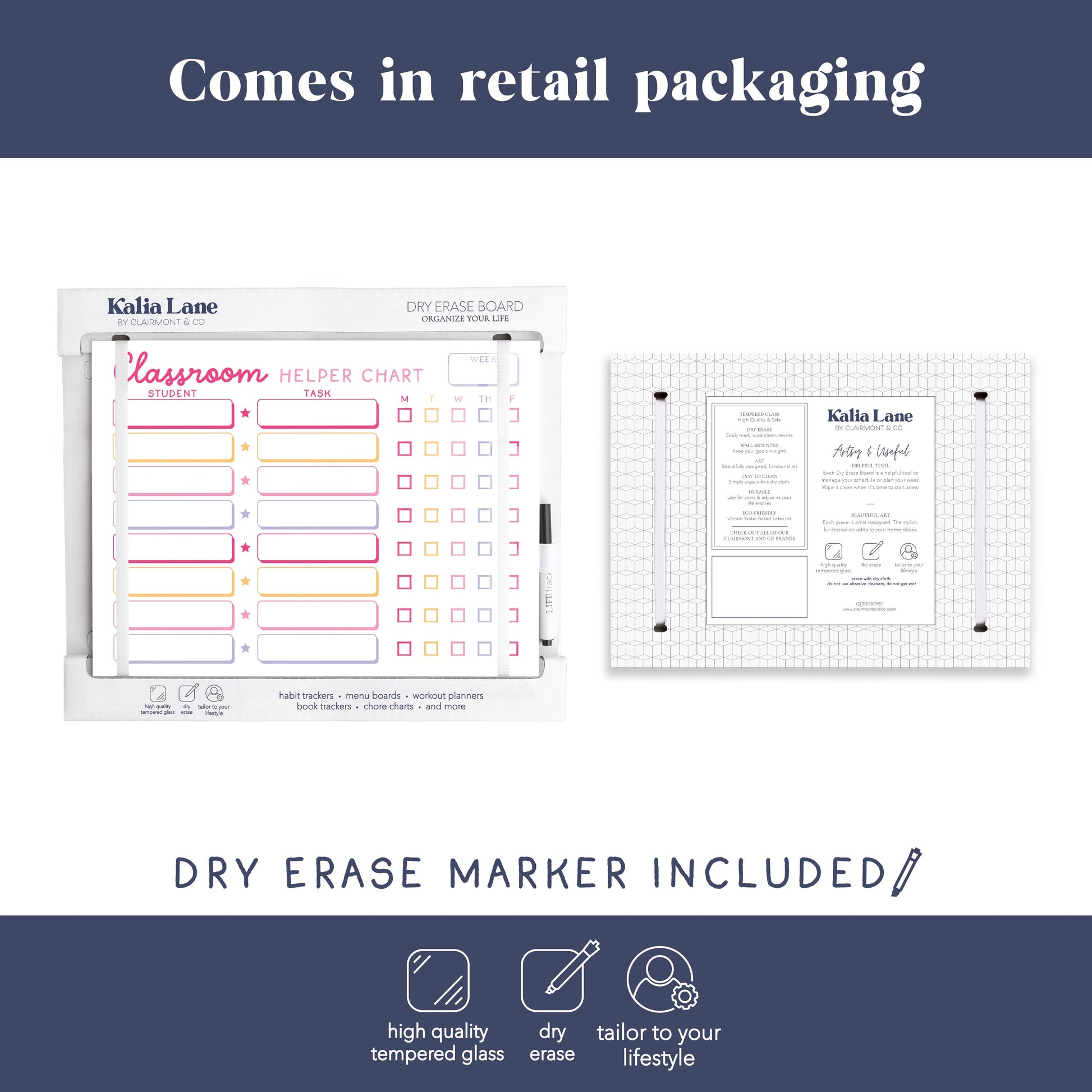 12x16 Glass Dry Erase Horizontal-Classroom Coquette Helper Chart -3