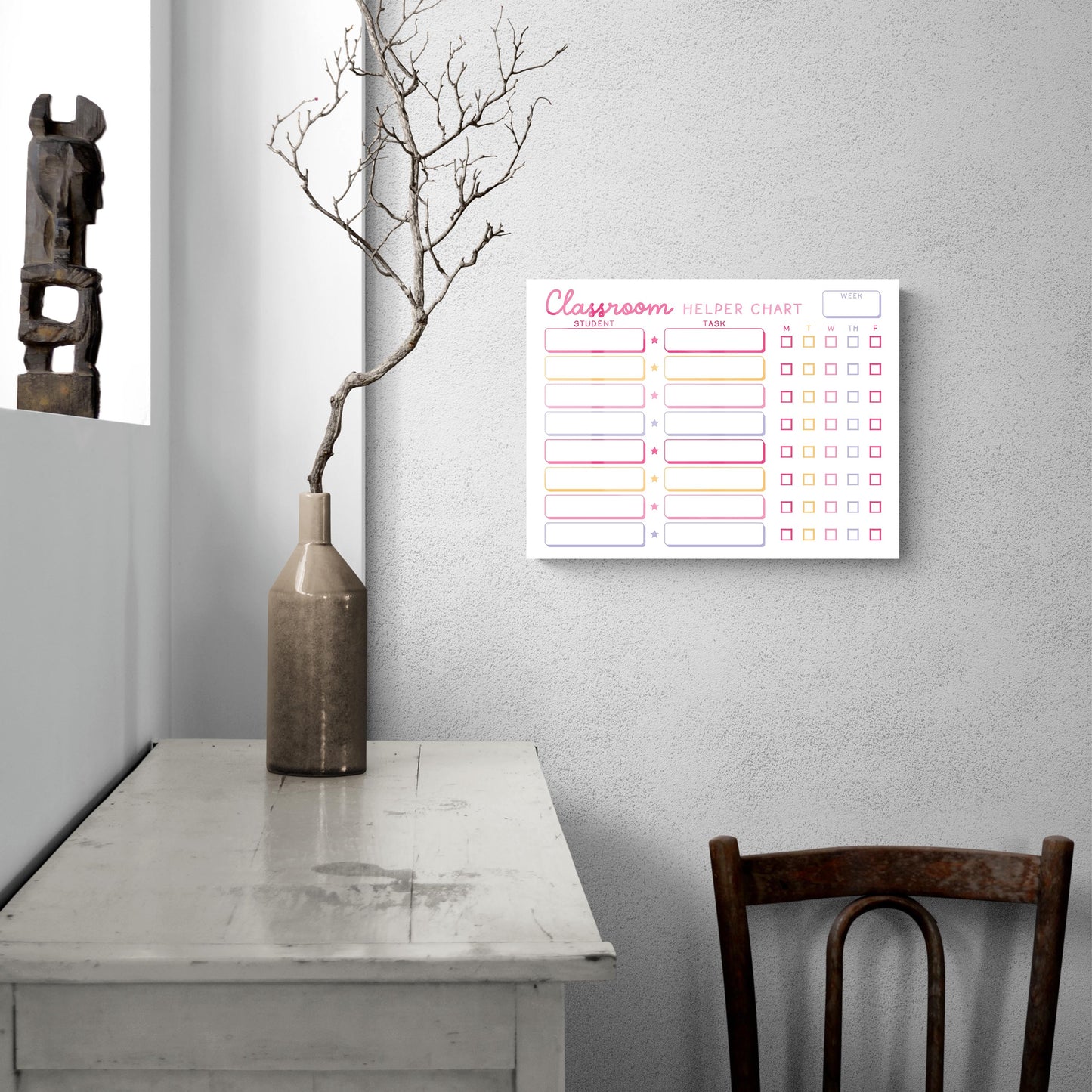 12x16 Glass Dry Erase Horizontal-Classroom Coquette Helper Chart -5