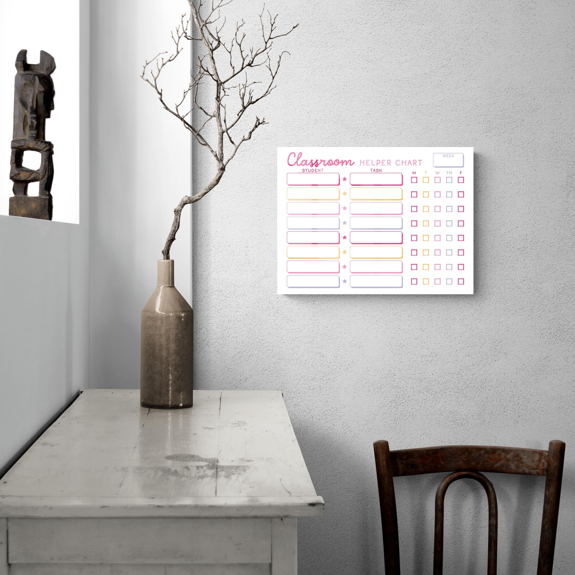 12x16 Glass Dry Erase Horizontal-Classroom Coquette Helper Chart -5