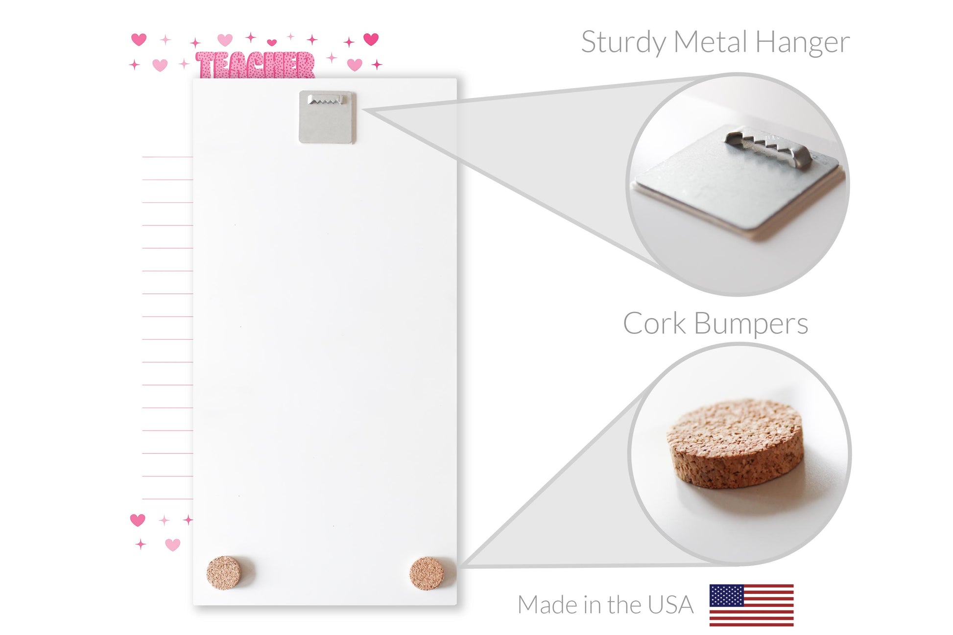 12x24 Glass Dry Erase-Classroom Coquette Teacher Hearts & Bow Notes -7