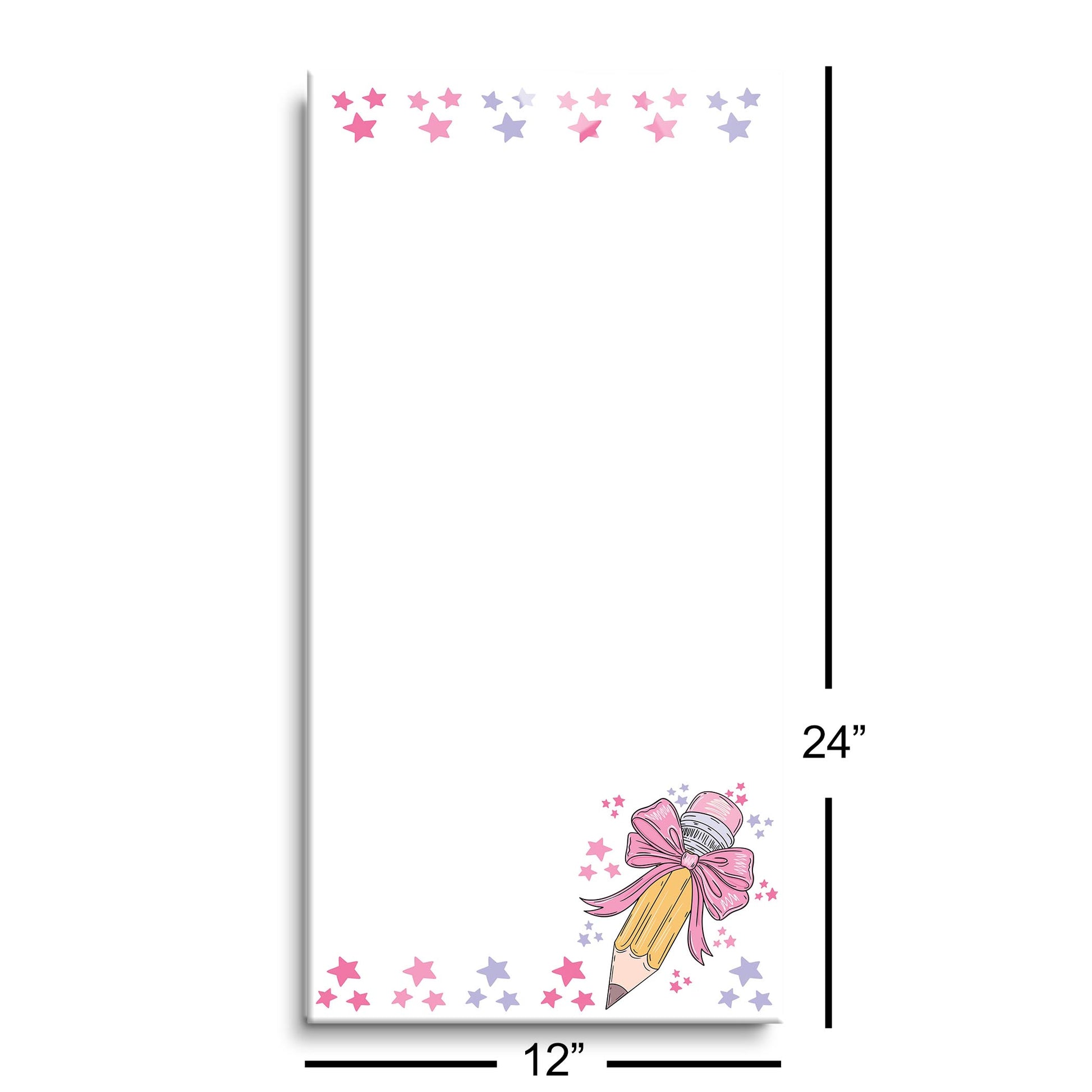 12x24 Glass Dry Erase-Classroom Coquette Pencil Stars Notes -8