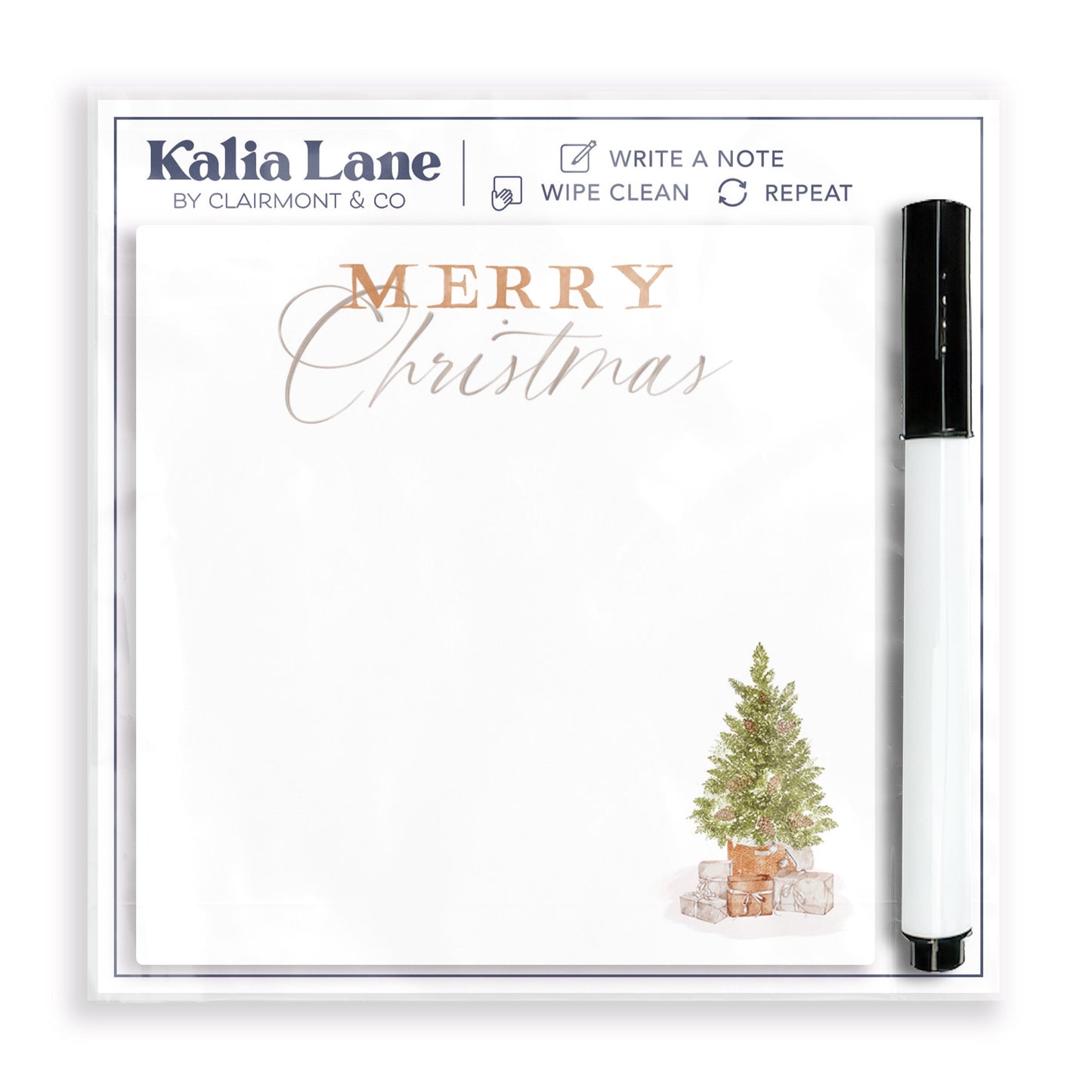 4x4 Clear Reminder Kalia Lane-Cottage Tree Merry Christmas