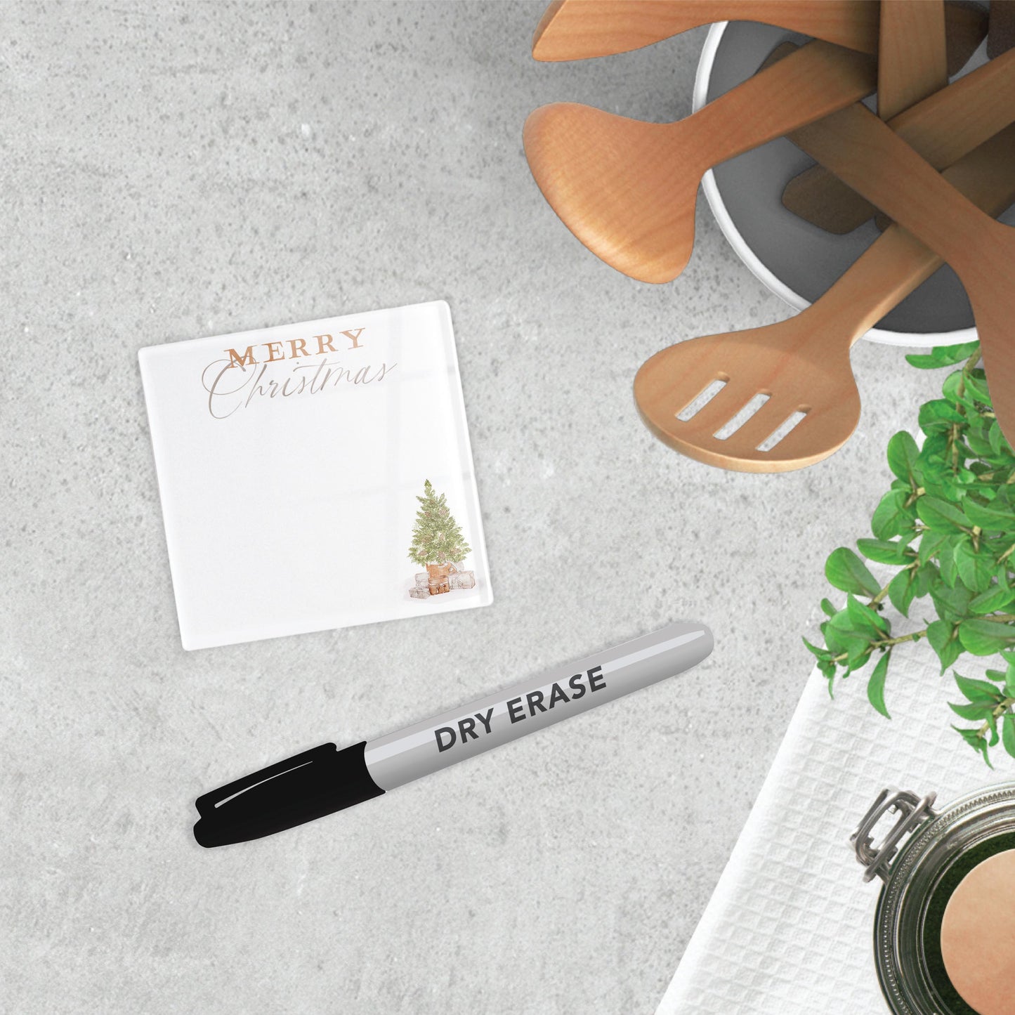 4x4 Clear Reminder Kalia Lane-Cottage Tree Merry Christmas
