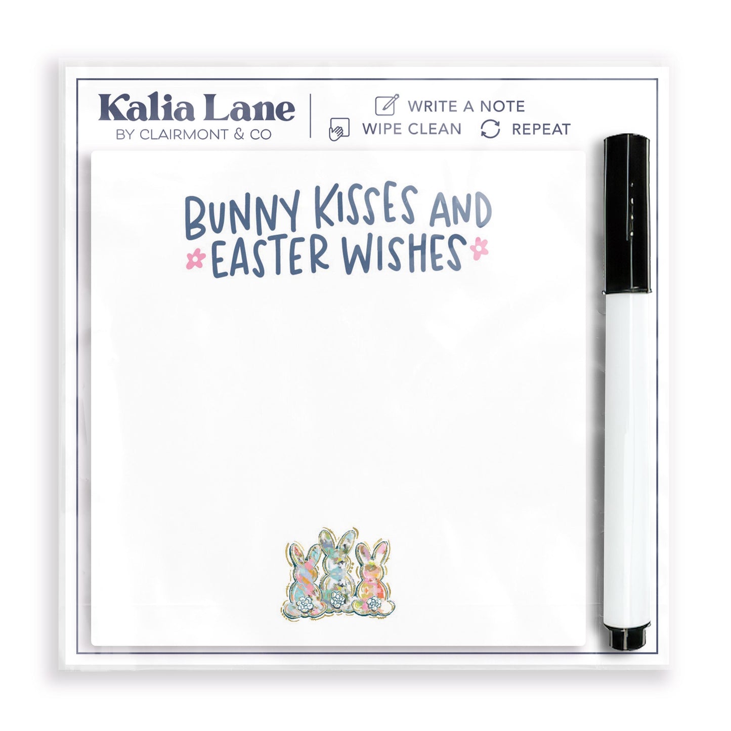 4x4 Clear Reminder Kalia Lane-Bunny Kisses & Easter Wishes Notes