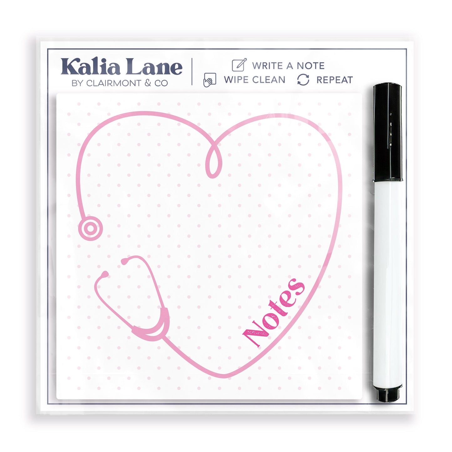 4x4 Clear Reminder Kalia Lane-Stethoscope Heart Notes