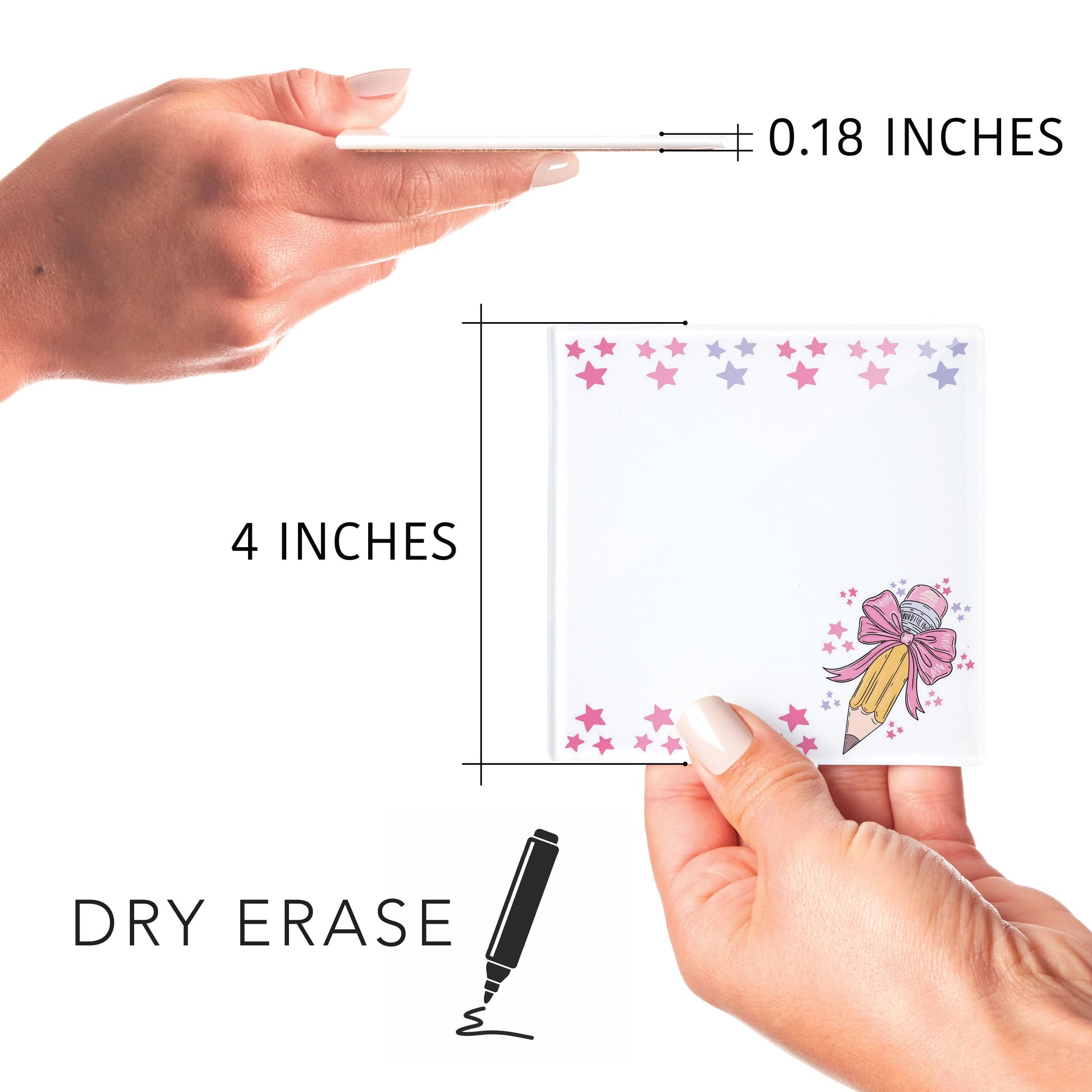 4x4 Clear Reminder Kalia Lane-Classroom Coquette Pencil Stars Notes -8
