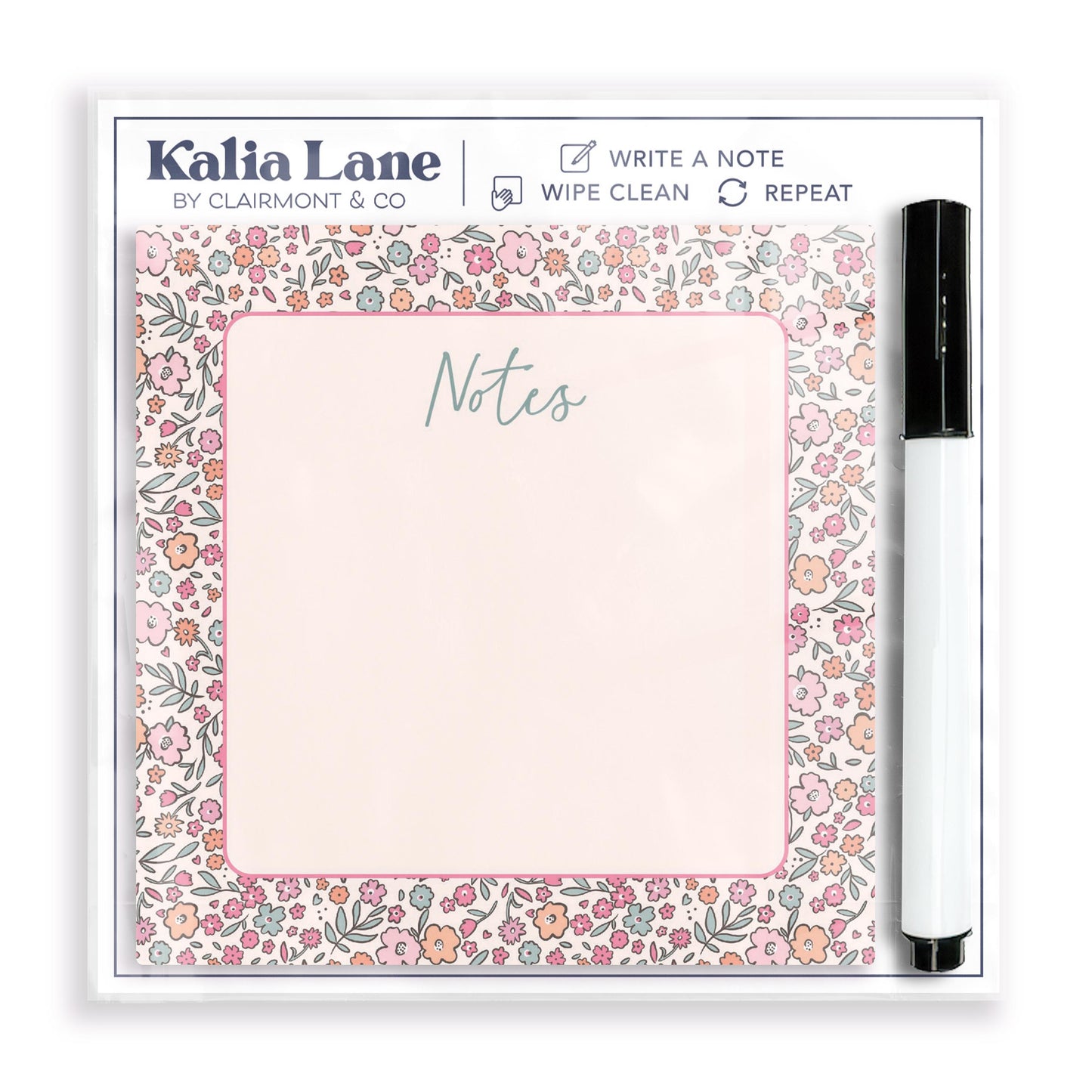 4x4 Clear Reminder Kalia Lane-Floral Pattern Notes