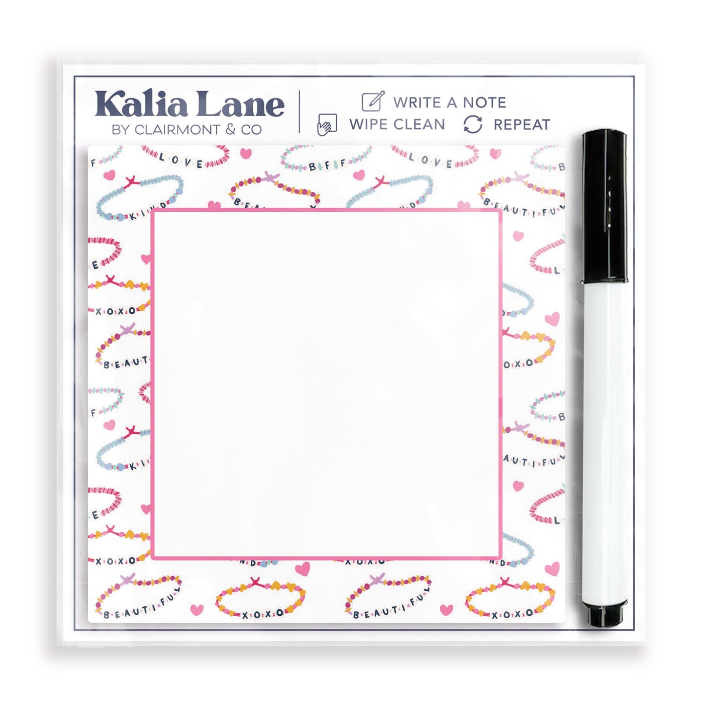 4x4 Clear Reminder Kalia Lane-Friendship Bracelets Notes